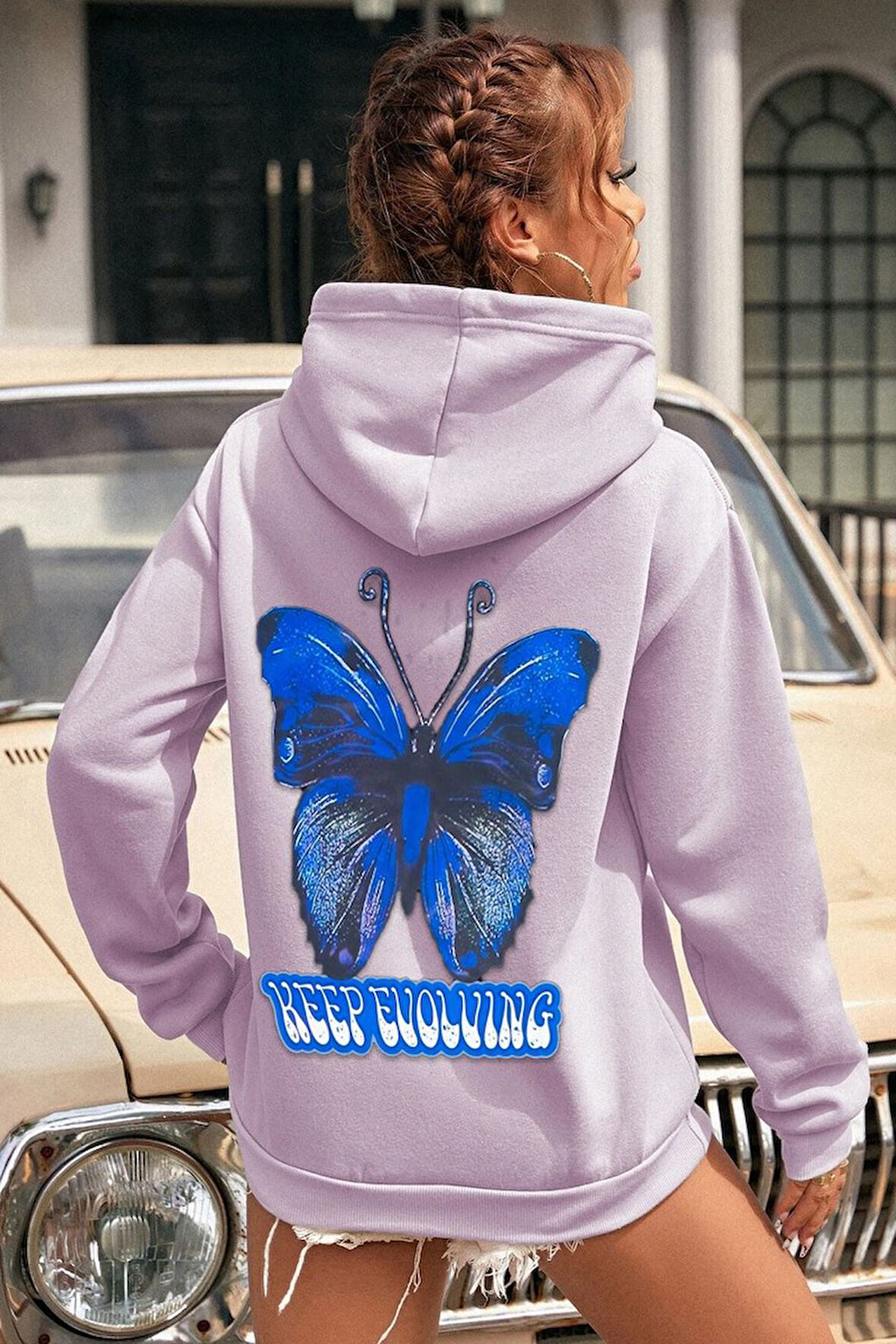 Uyguntarz Unisex Butterfly Baskılı Sweatshirt