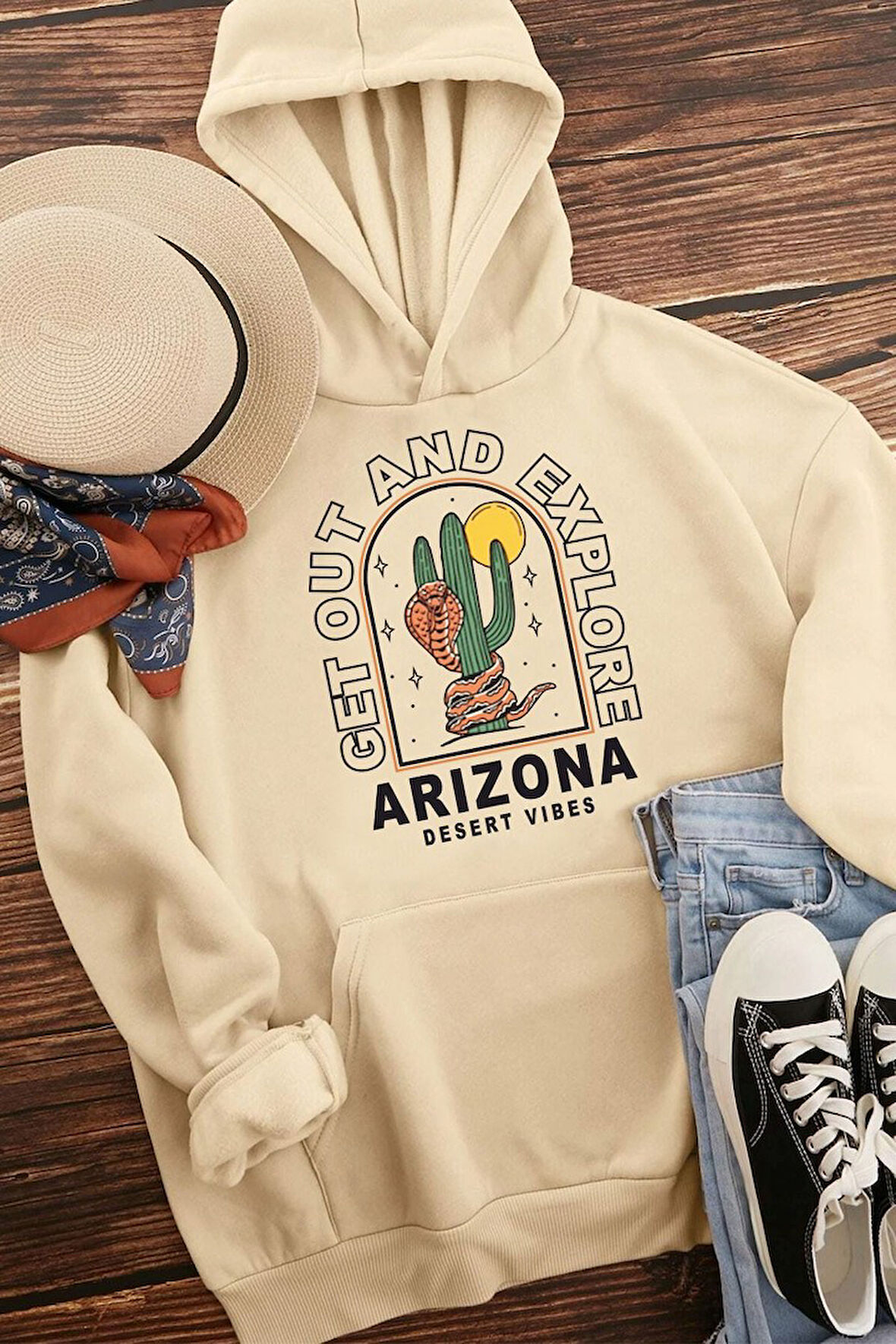 Uyguntarz Unisex Arizona Baskılı Sweatshirt