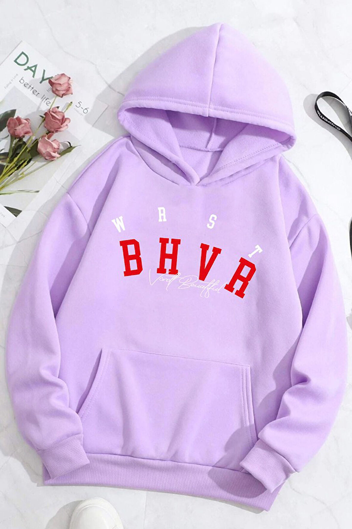 Unisex Bhvr Baskılı Sweatshirt