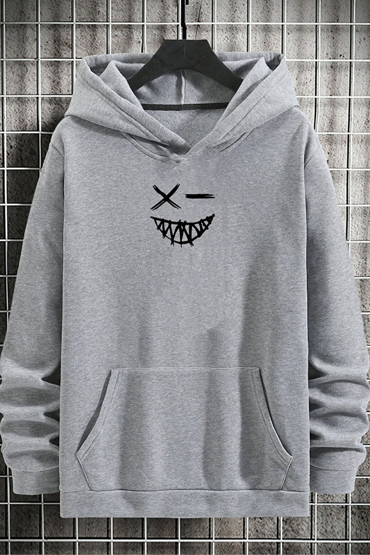 Uyguntarz Cartoon Graphic Thermal Lined Drawstring Sweatshirt