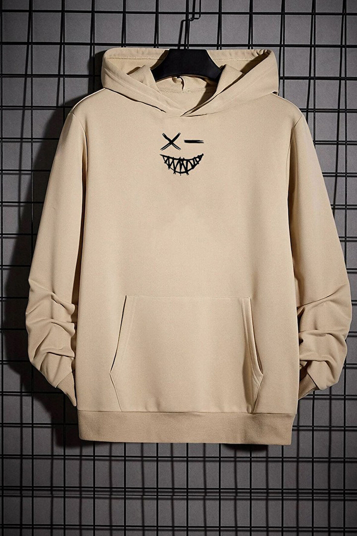 Uyguntarz Cartoon Graphic Thermal Lined Drawstring Sweatshirt