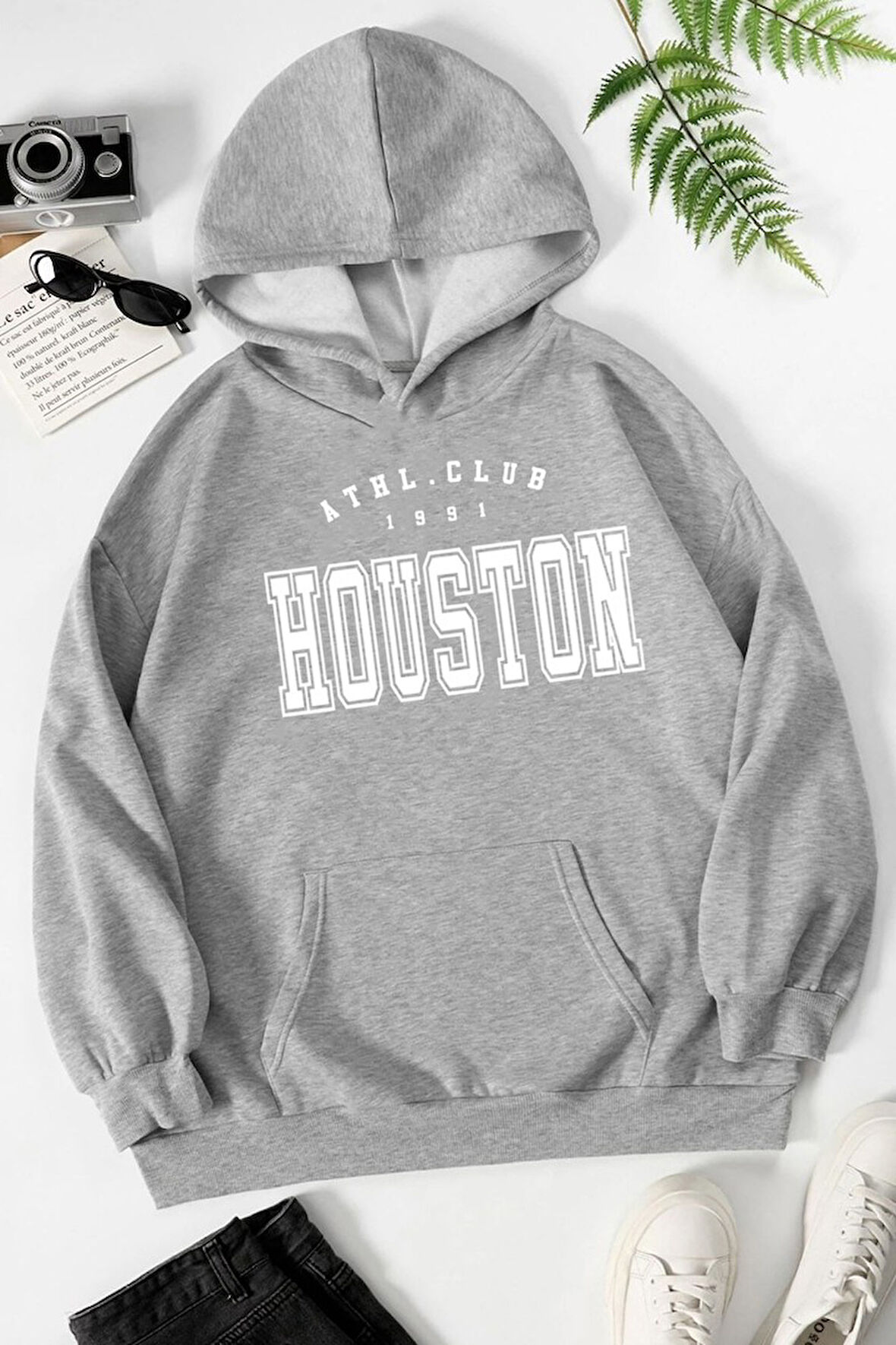 Unisex Houston Baskılı Sweatshirt