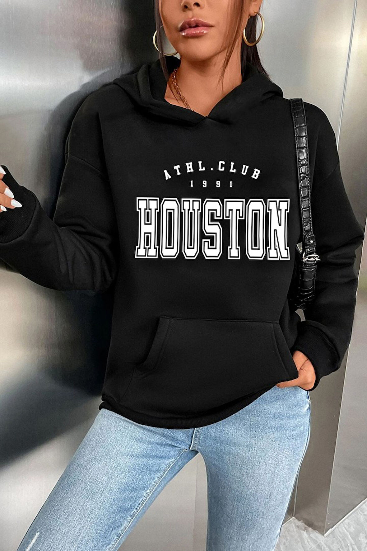 Uyguntarz Unisex Houston Baskılı Sweatshirt