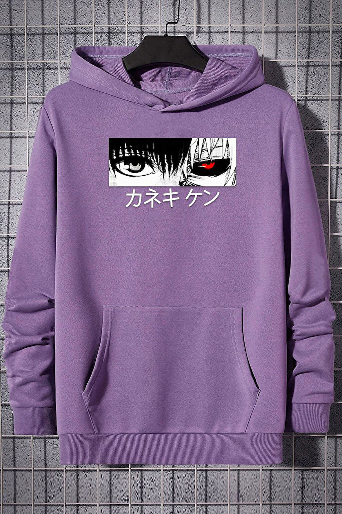 Uyguntarz Unisex Ken Kaneki Baskılı Kapüşonlu Sweatshirt