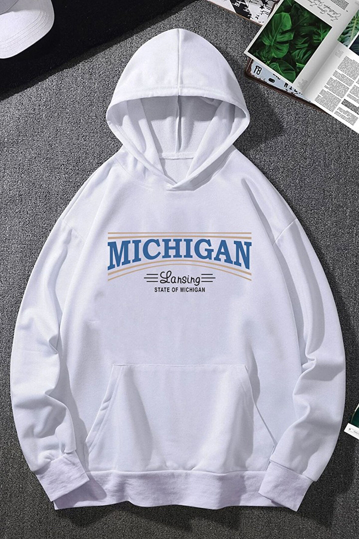 Unisex Michigan Tasarım Sweatshirt