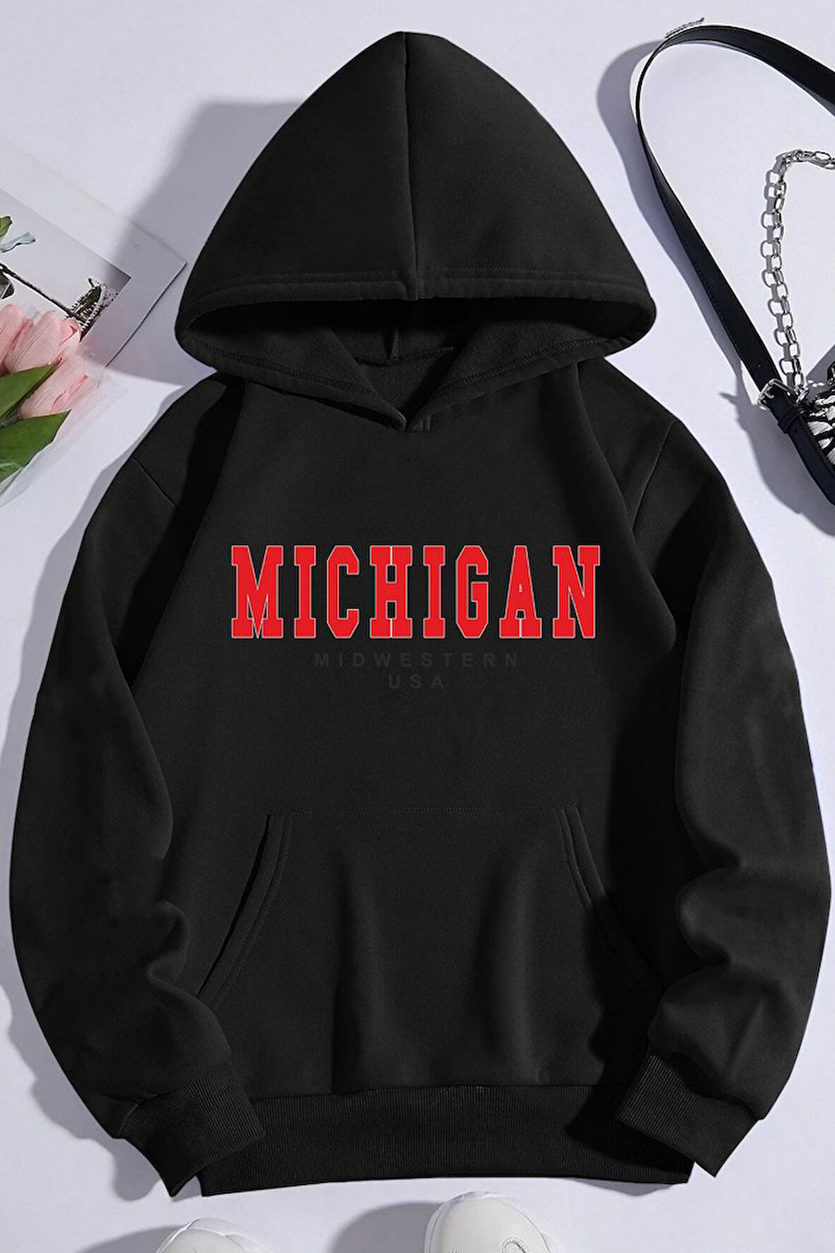 Uyguntarz Unisex Michigan Baskılı Sweatshirt
