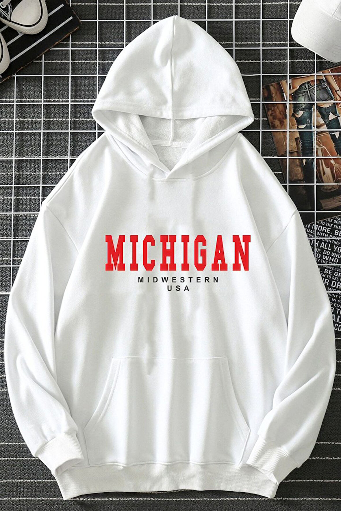 Uyguntarz Unisex Michigan Baskılı Sweatshirt