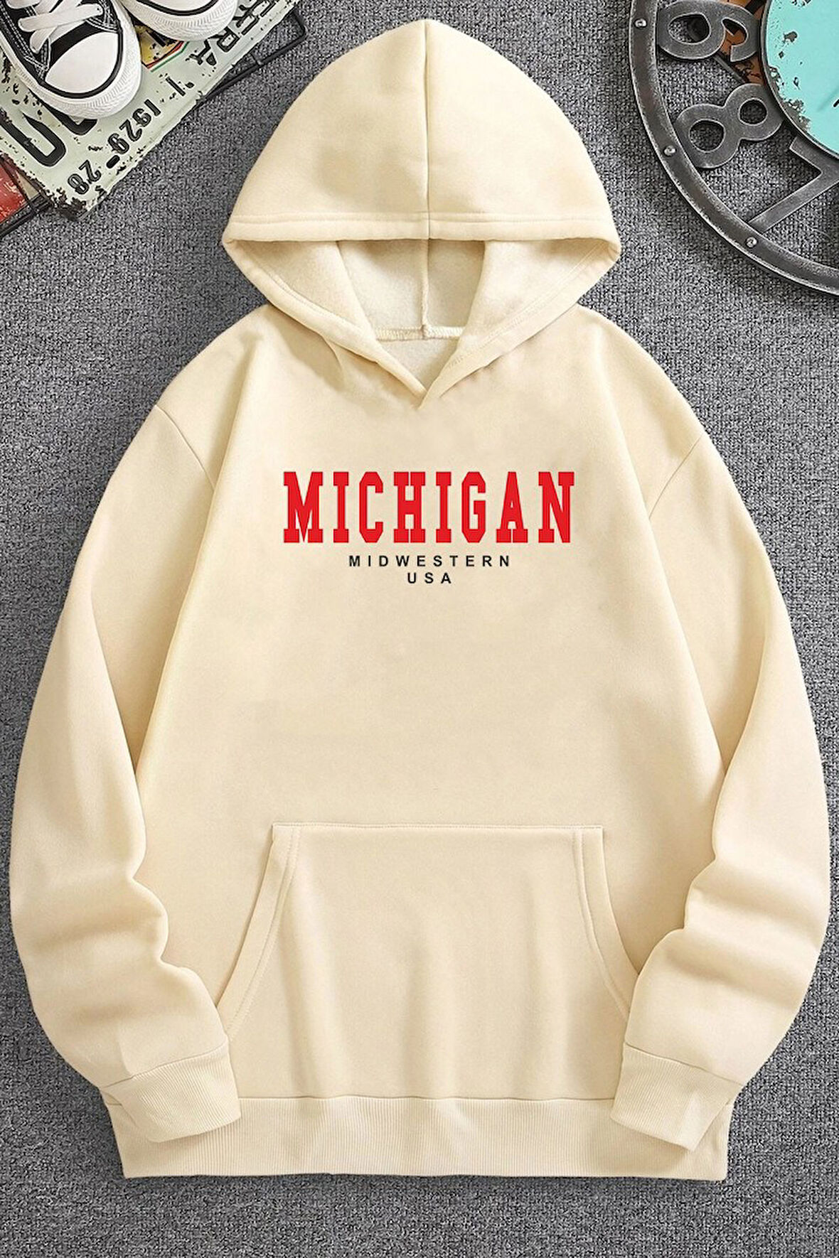Uyguntarz Unisex Michigan Baskılı Sweatshirt