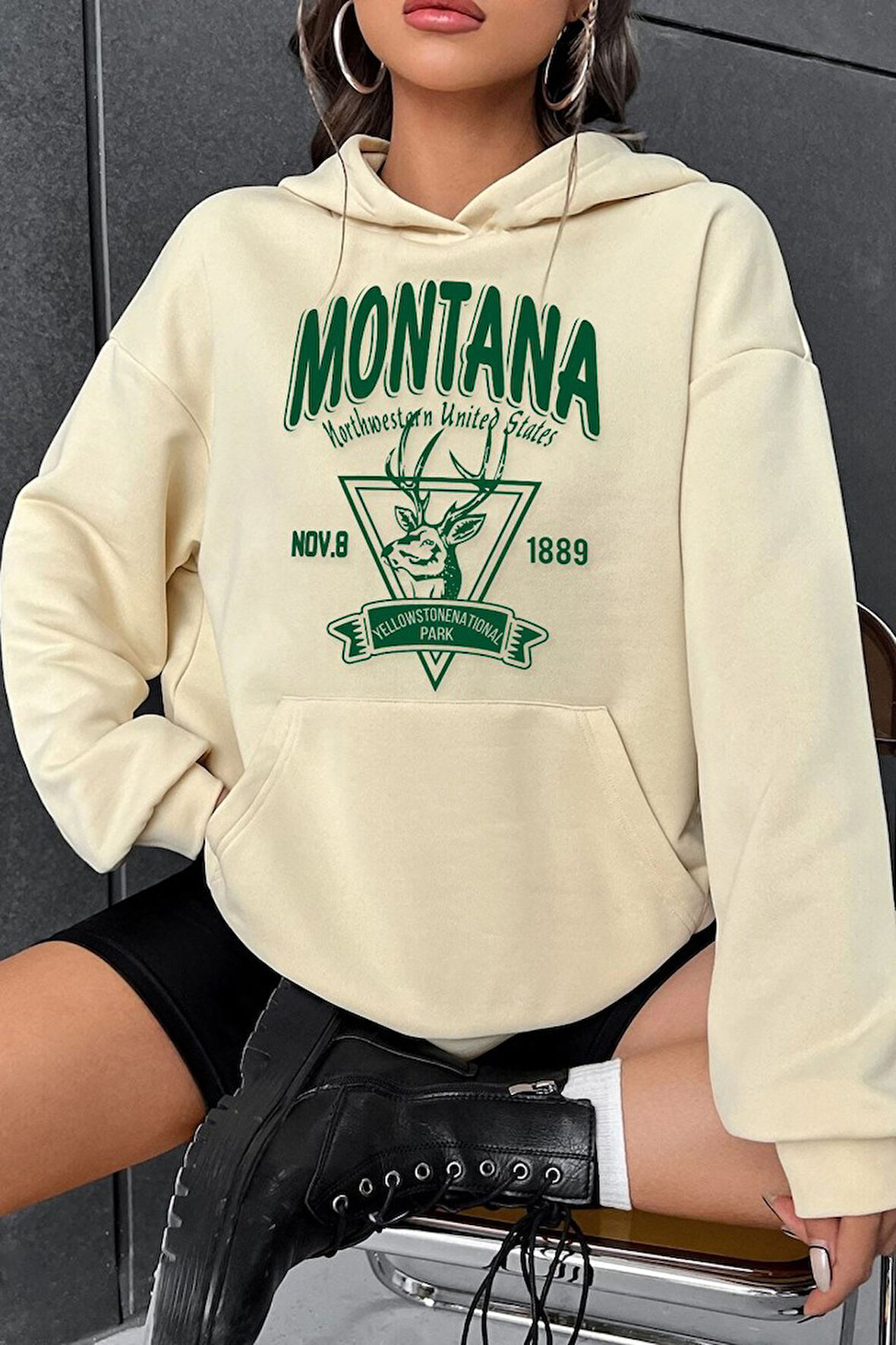 Uyguntarz Unisex Montana Baskılı Sweatshirt