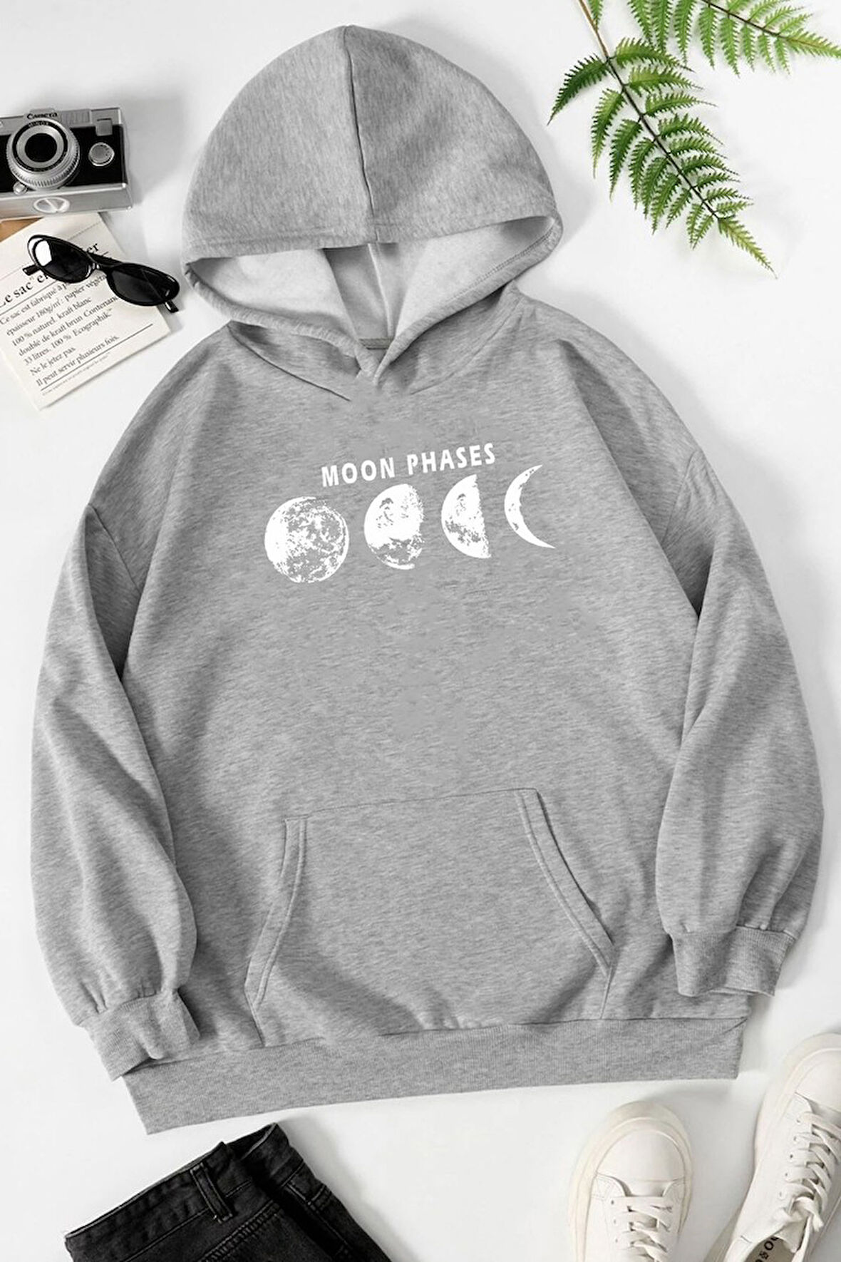Uyguntarz Unisex Moon Phases Baskılı Sweatshirt