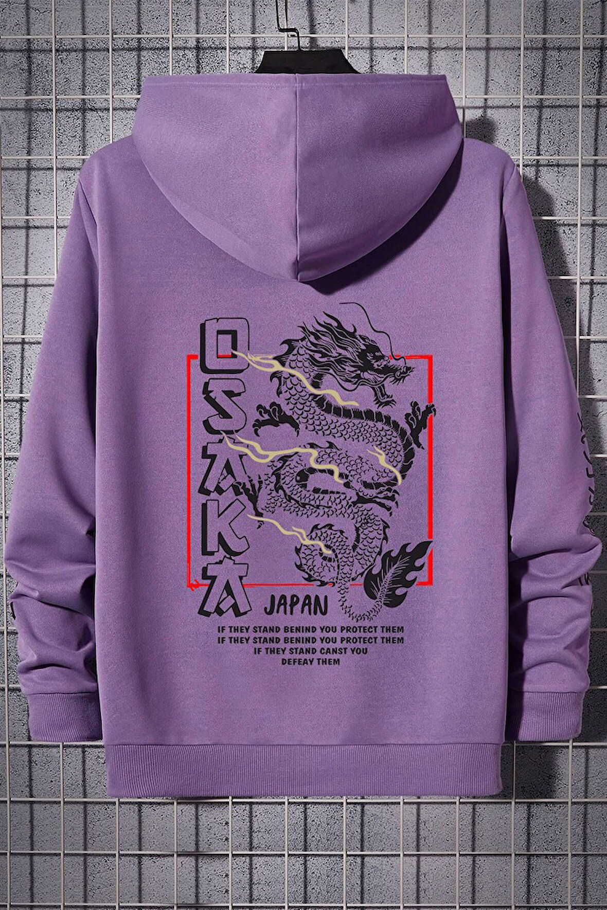 Uyguntarz Unisex Osaka Baskılı Kapüşonlu Sweatshirt