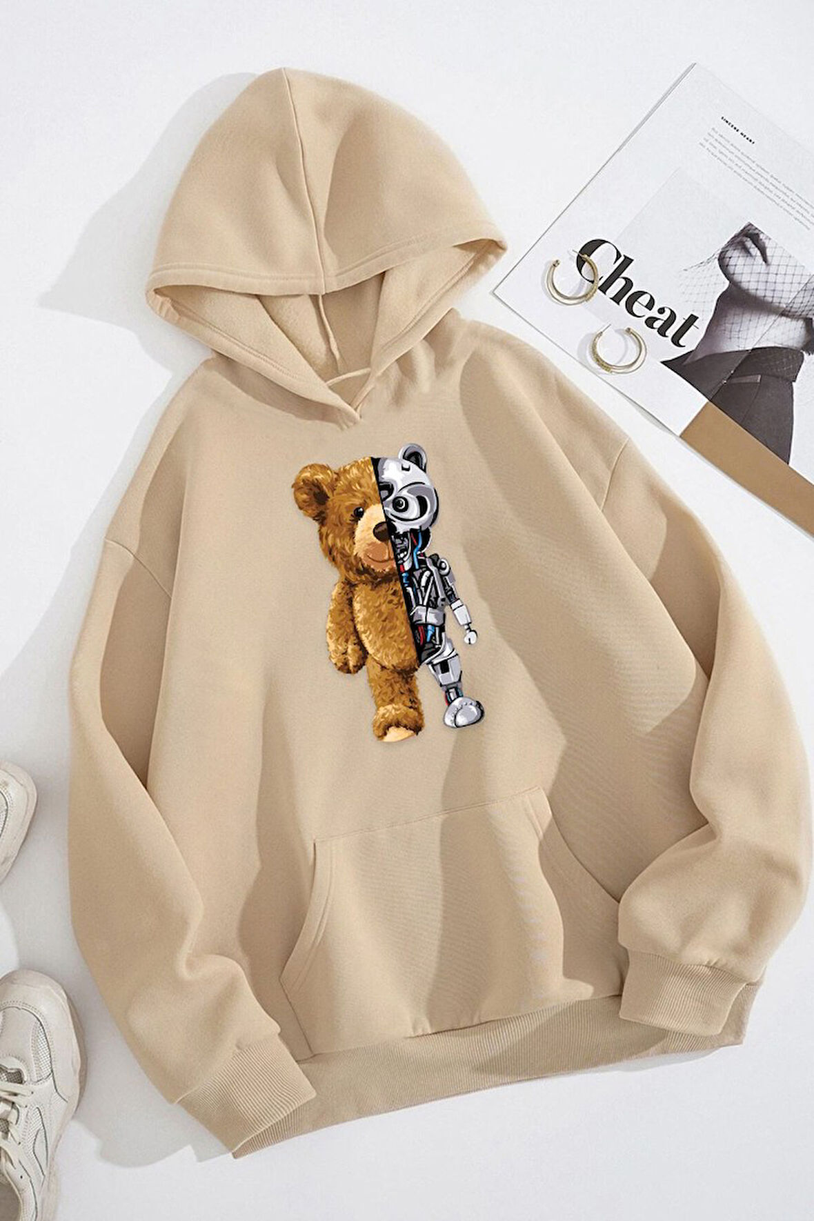 Uyguntarz Unisex Boys Bear Baskılı Sweatshirt