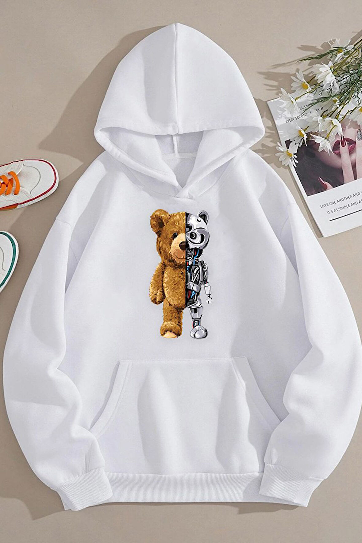 Uyguntarz Unisex Boys Bear Baskılı Sweatshirt