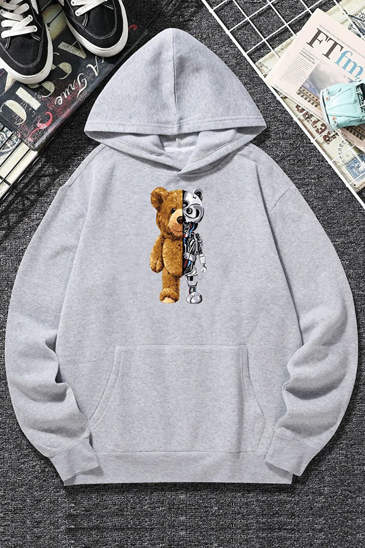 Uyguntarz Unisex Boys Bear Baskılı Sweatshirt