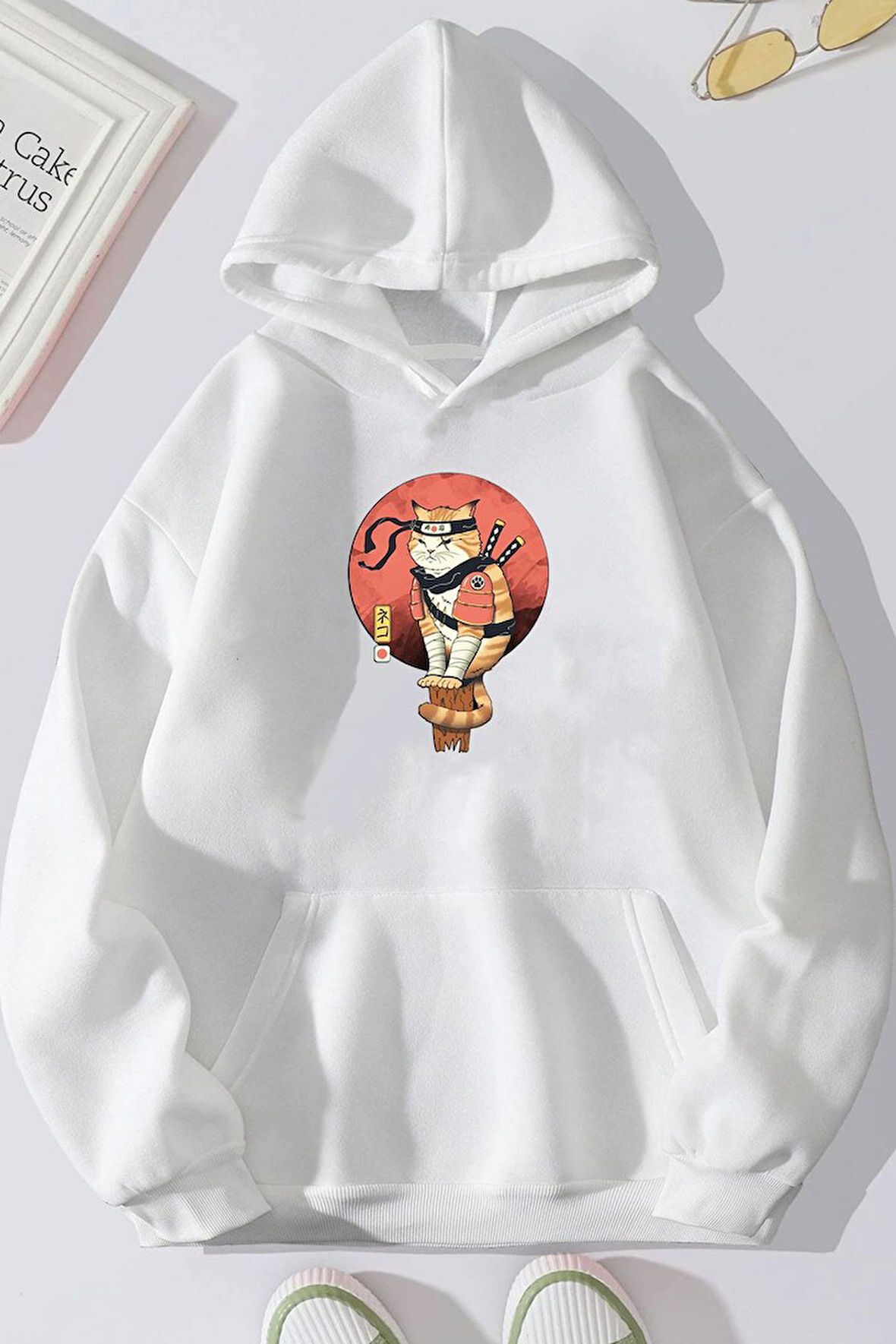 Uyguntarz Unisex Shinobi Kedi Baskılı Sweatshirt