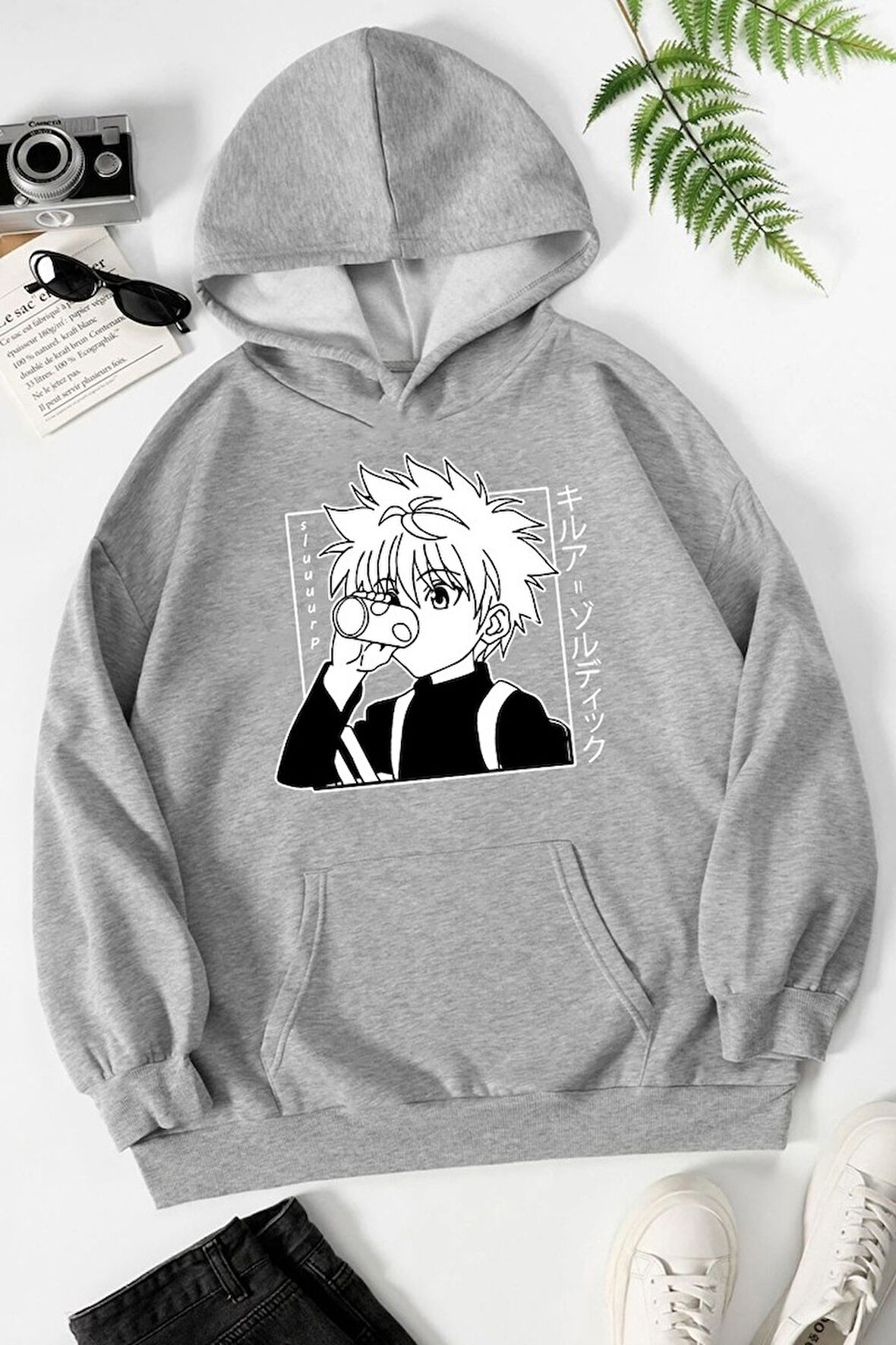 Unisex Killua Zoldyck Baskılı Sweatshirt