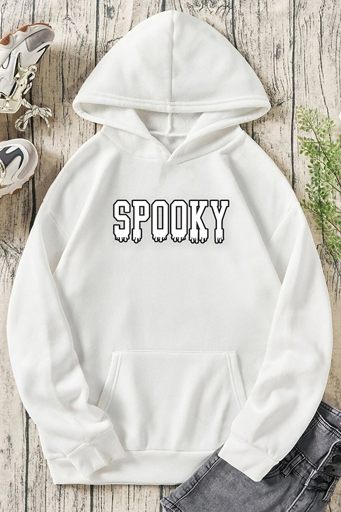 Uyguntarz Unisex Spooky Baskılı Sweatshirt
