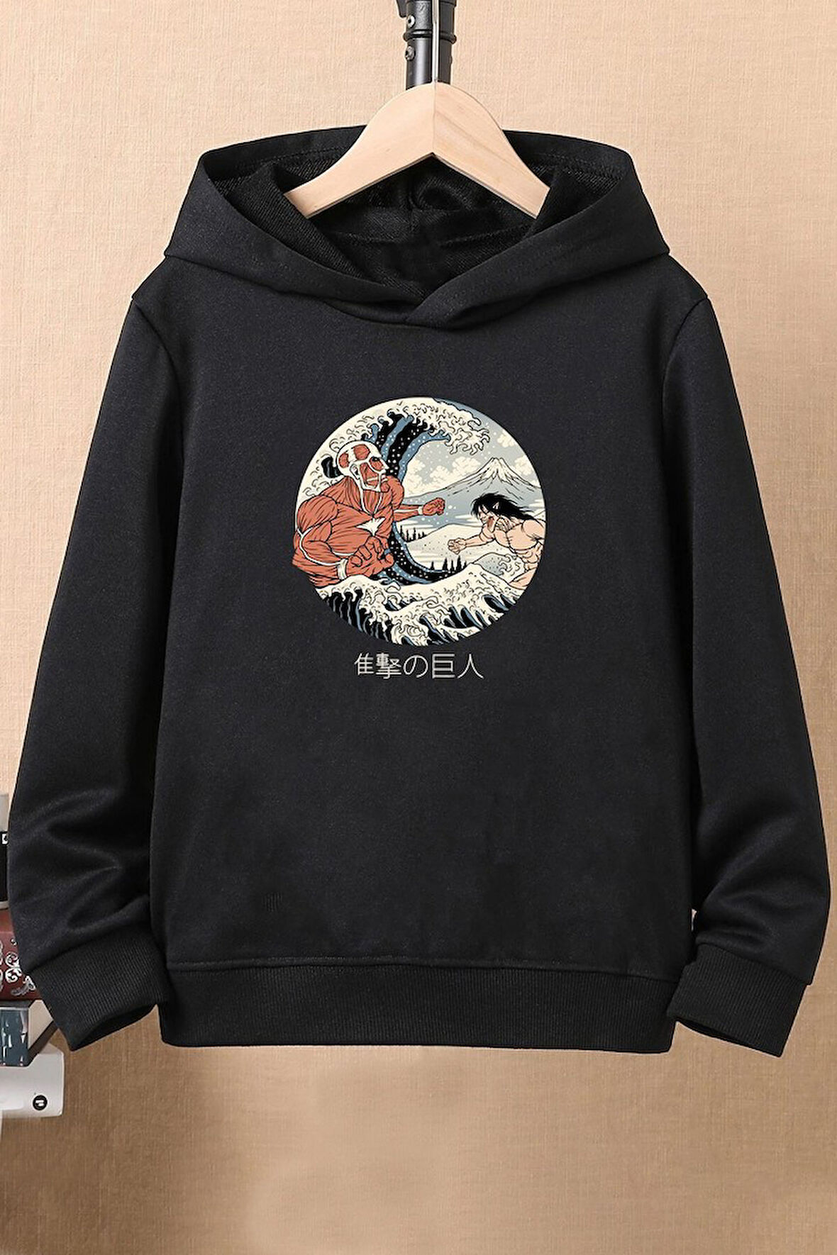 Uyguntarz Unisex Kanagawa Oki Nami Ura Baskılı Sweatshirt
