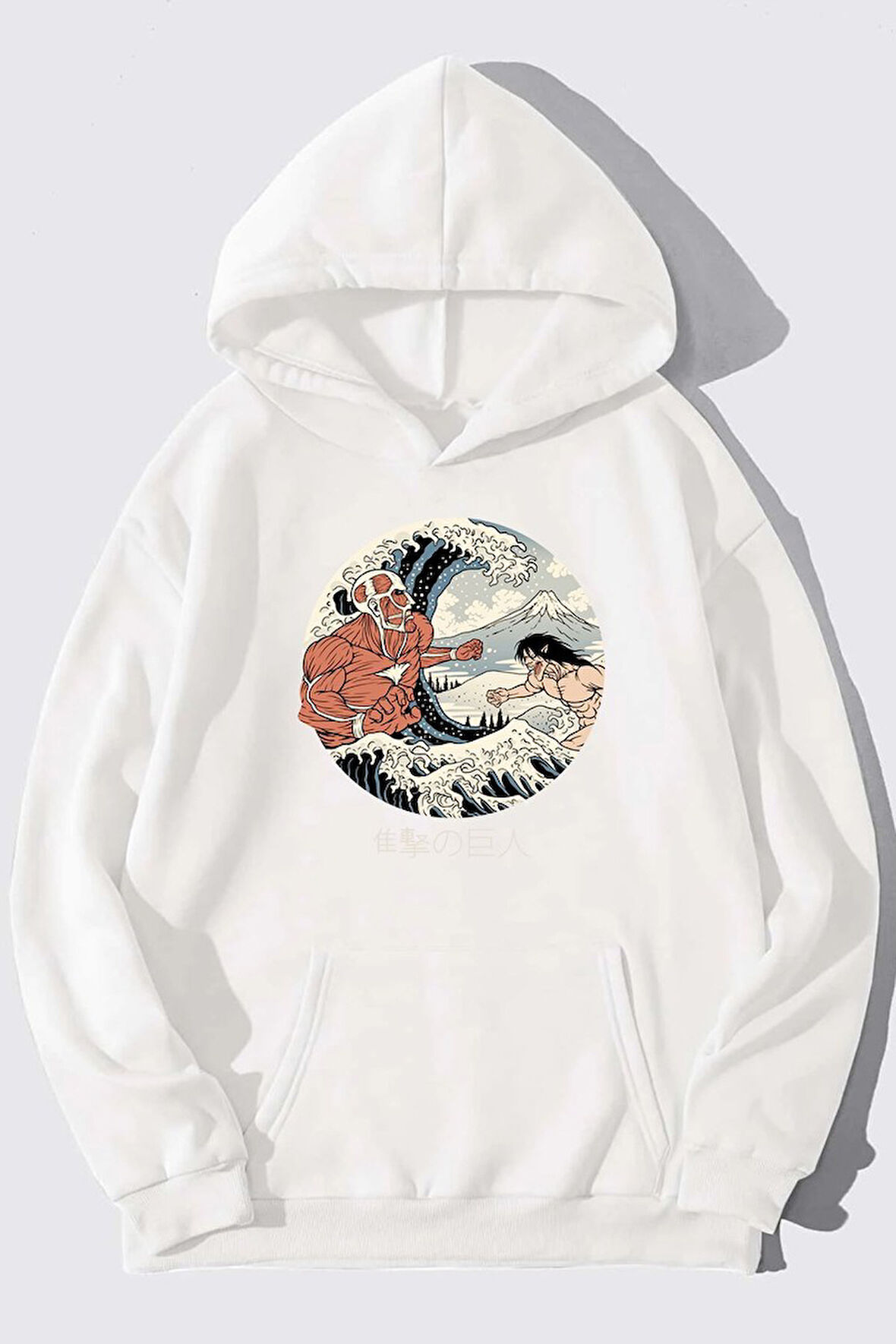 Uyguntarz Unisex Kanagawa Oki Nami Ura Baskılı Sweatshirt