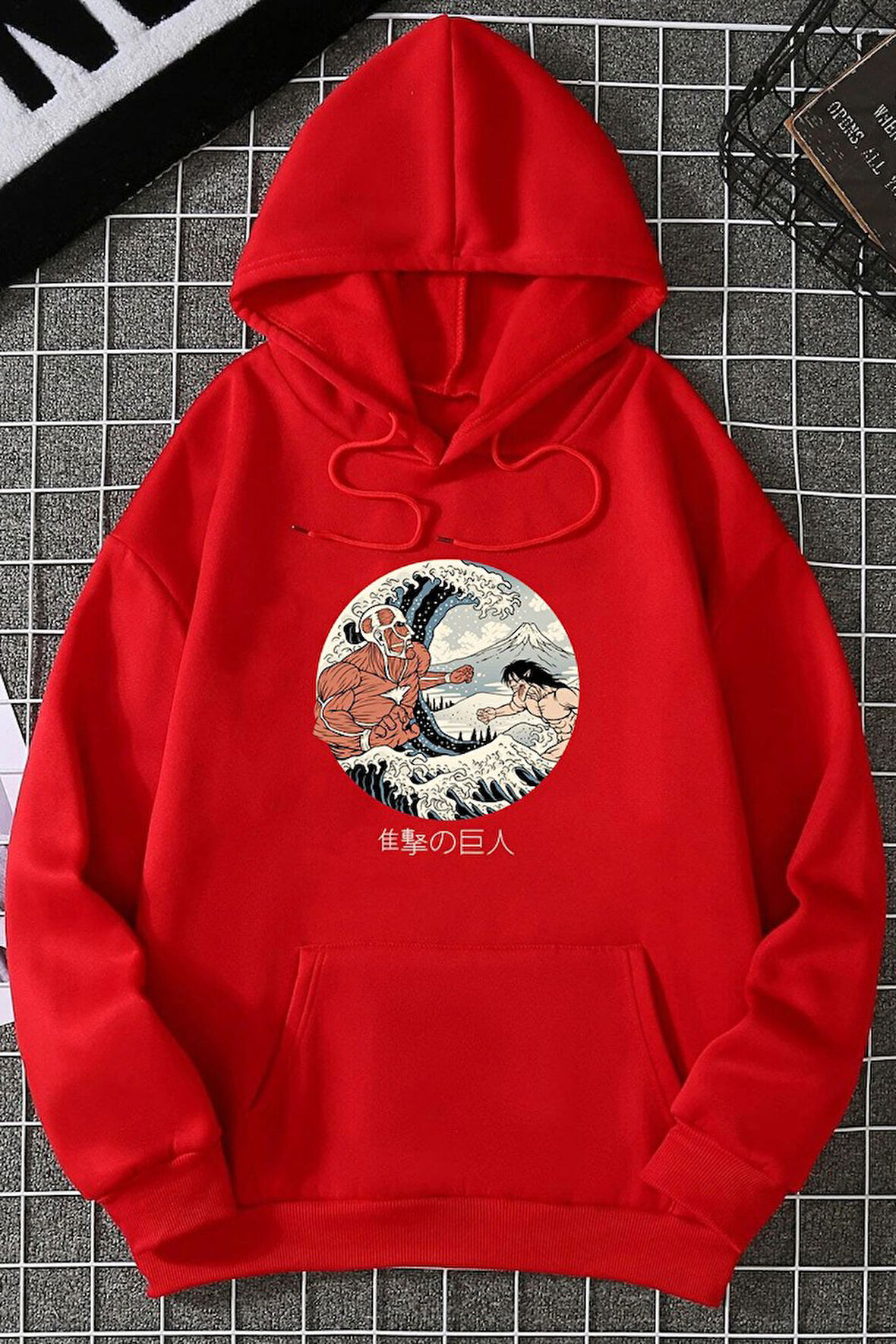 Uyguntarz Unisex Kanagawa Oki Nami Ura Baskılı Sweatshirt