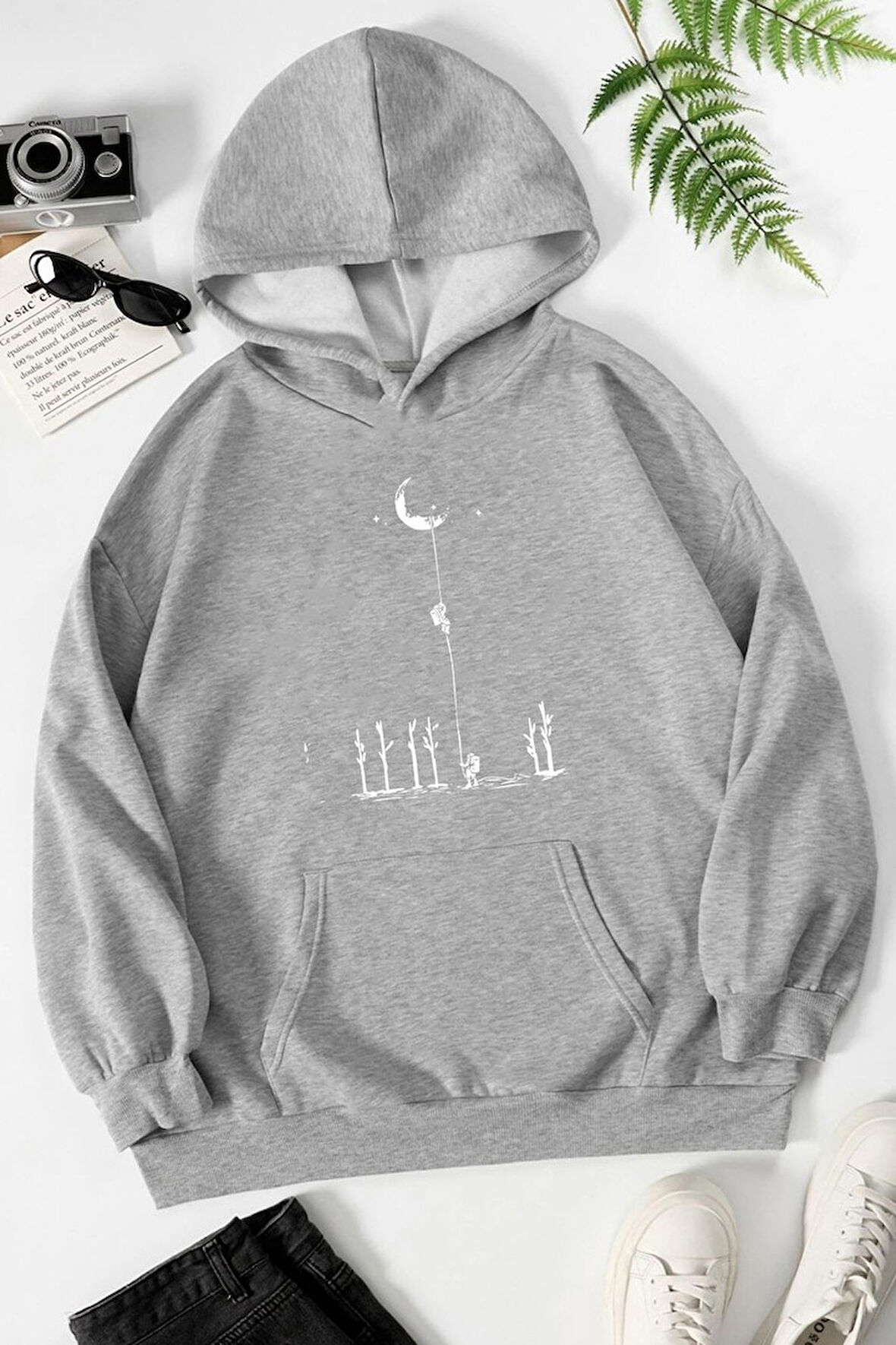 Uyguntarz Unisex Uzay Temalı Sweatshirt