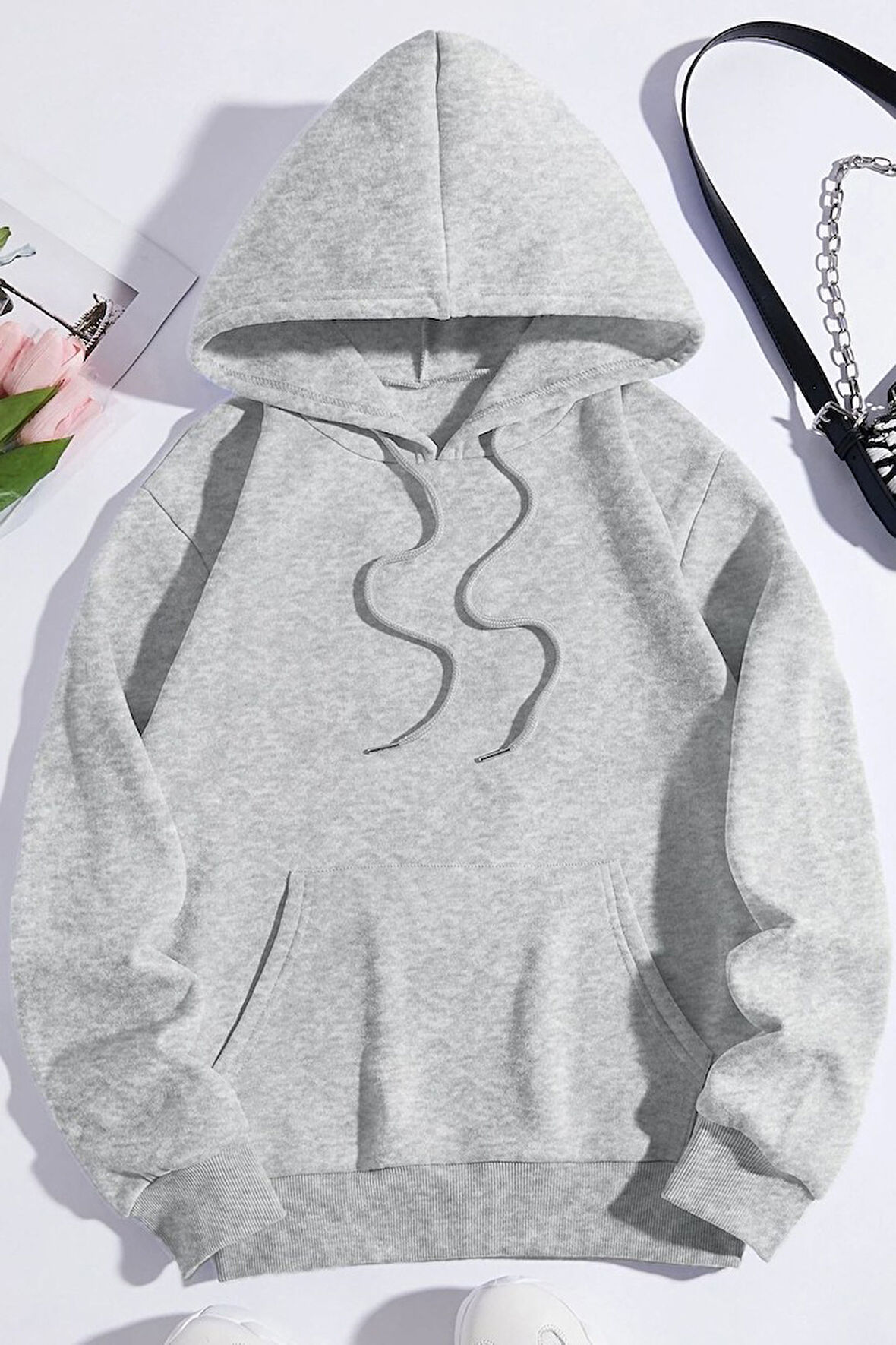 Uyguntarz Unisex Pamuk Şardonlu Kapüşonlu Sweatshirt