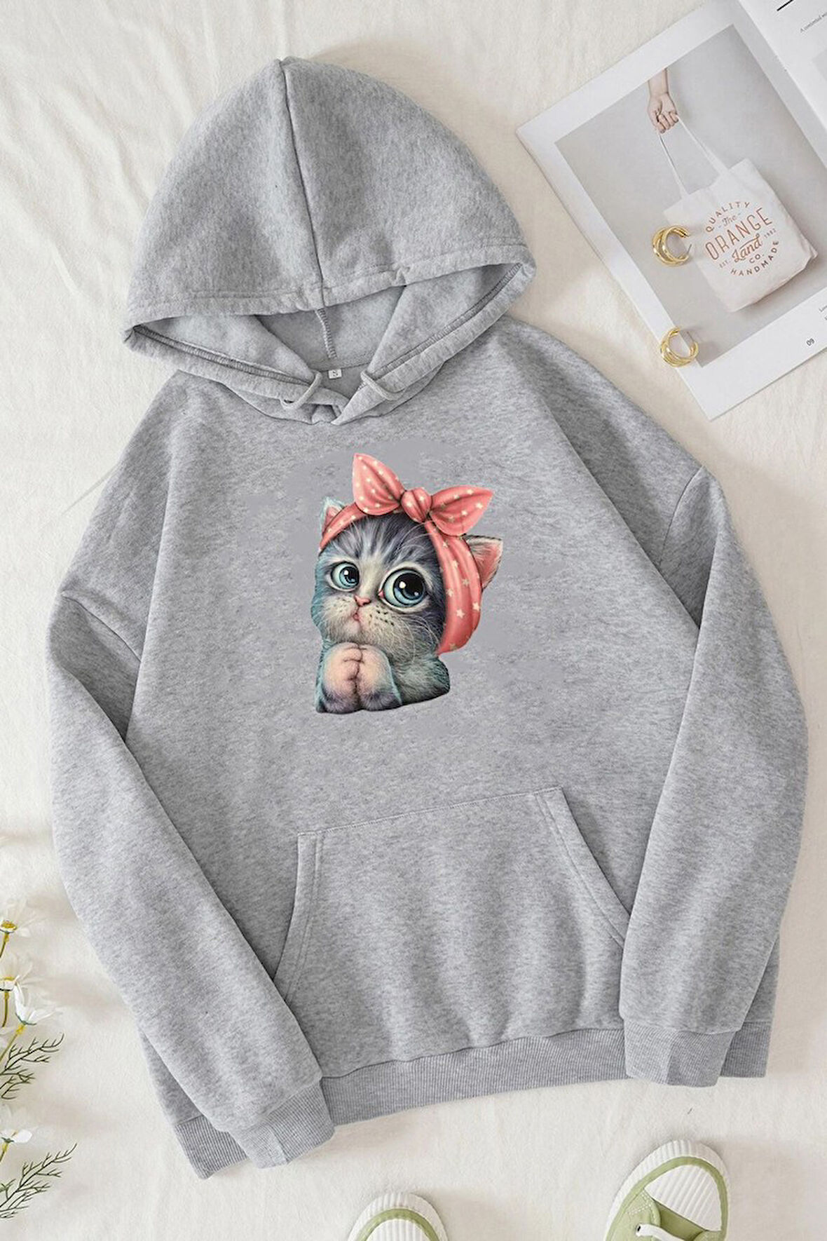 Uyguntarz Unisex Sevimli Kedi Sweatshirt