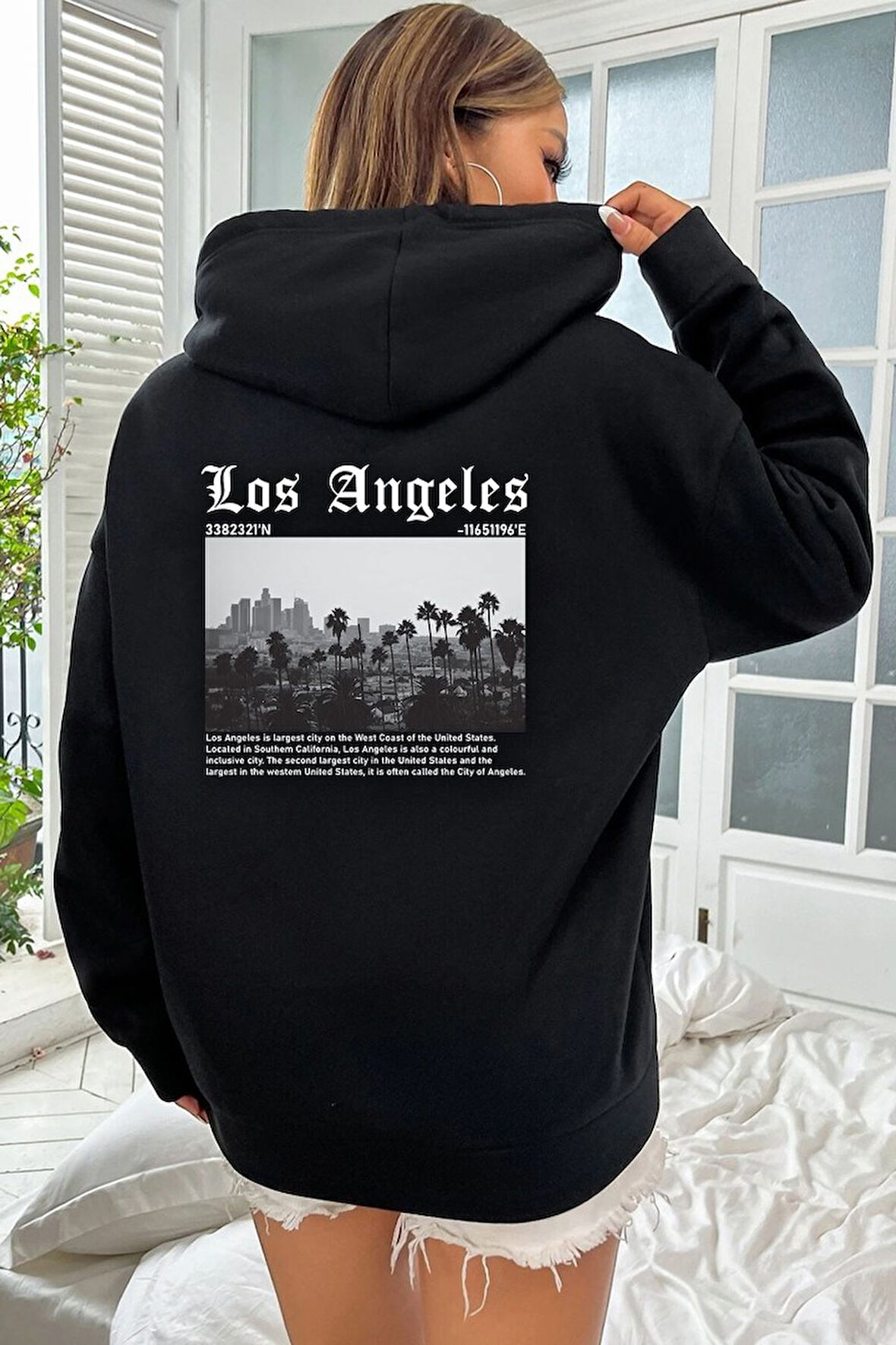 Uyguntarz Unisex Los Angles  Baskılı Sweatshirt