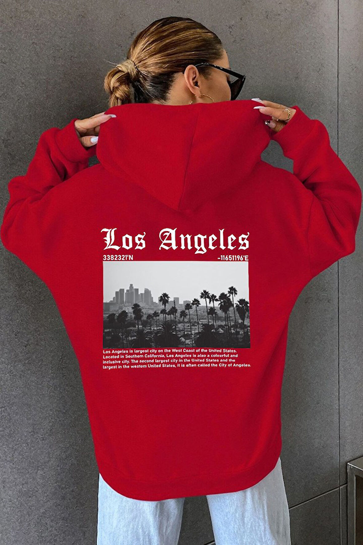 Uyguntarz Unisex Los Angles  Baskılı Sweatshirt