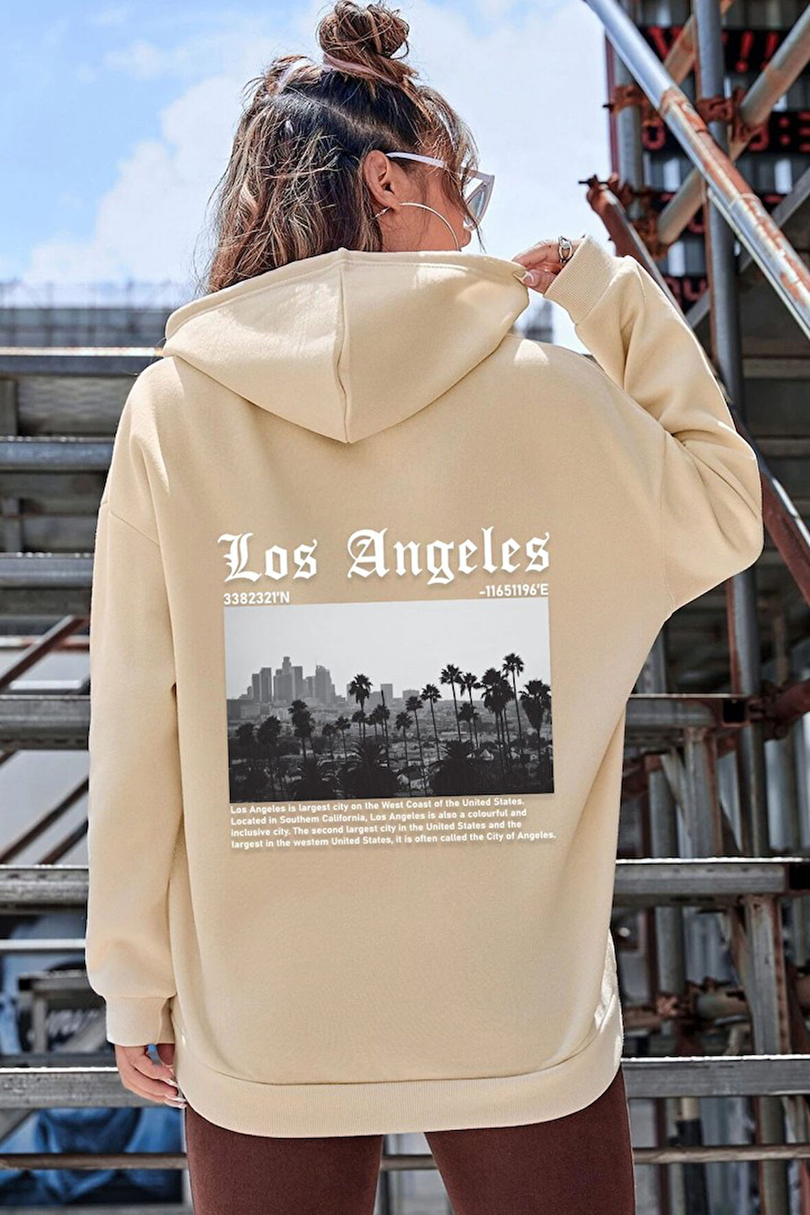 Uyguntarz Unisex Los Angles  Baskılı Sweatshirt