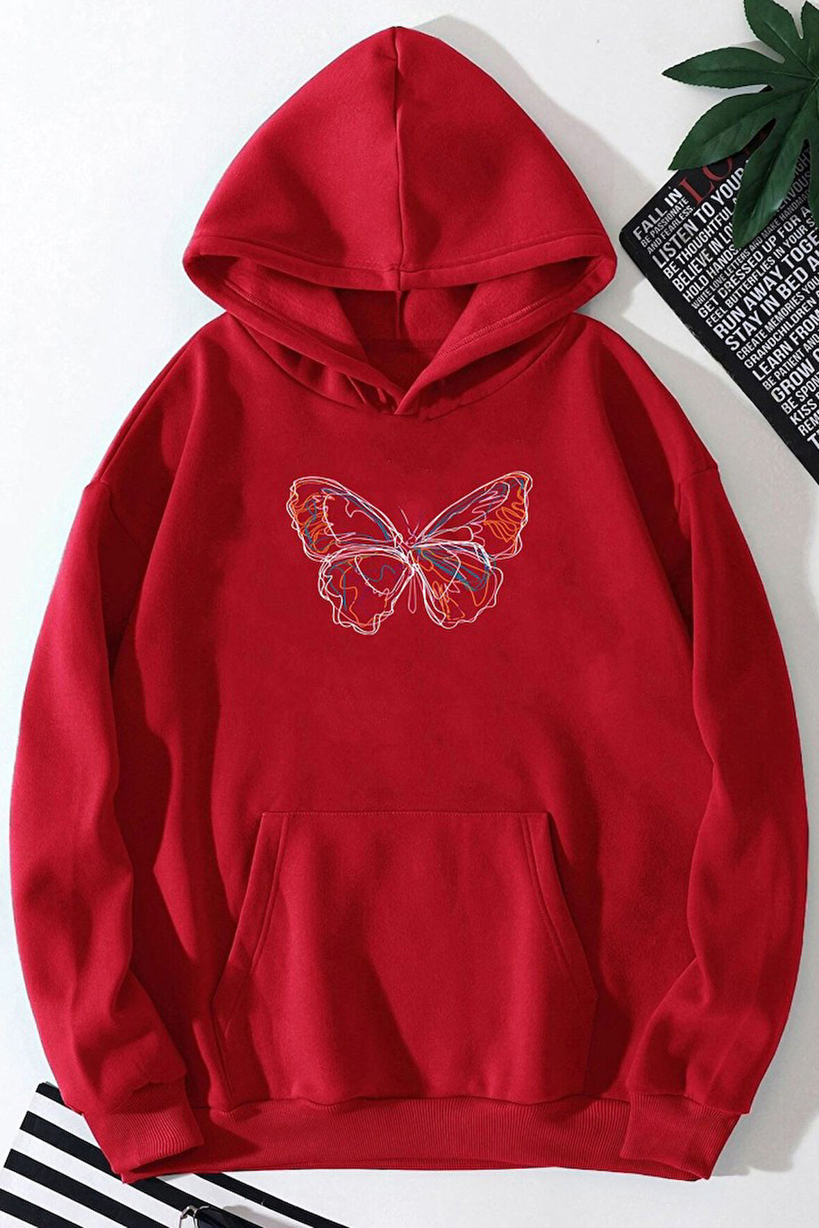 Uyguntarz Unisex Butterfly Baskılı Sweatshirt