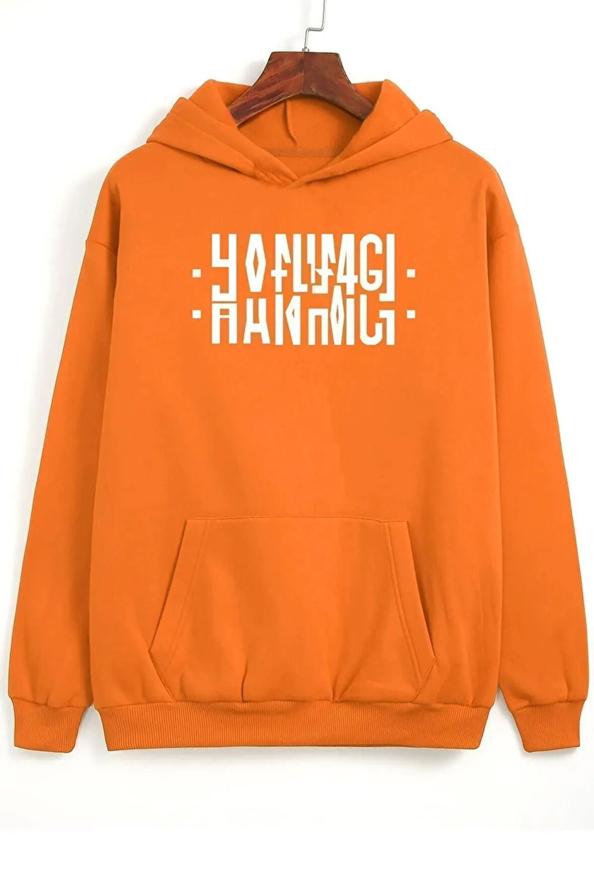 Hanımcı Yazılı Katlamalı Sweatshirt