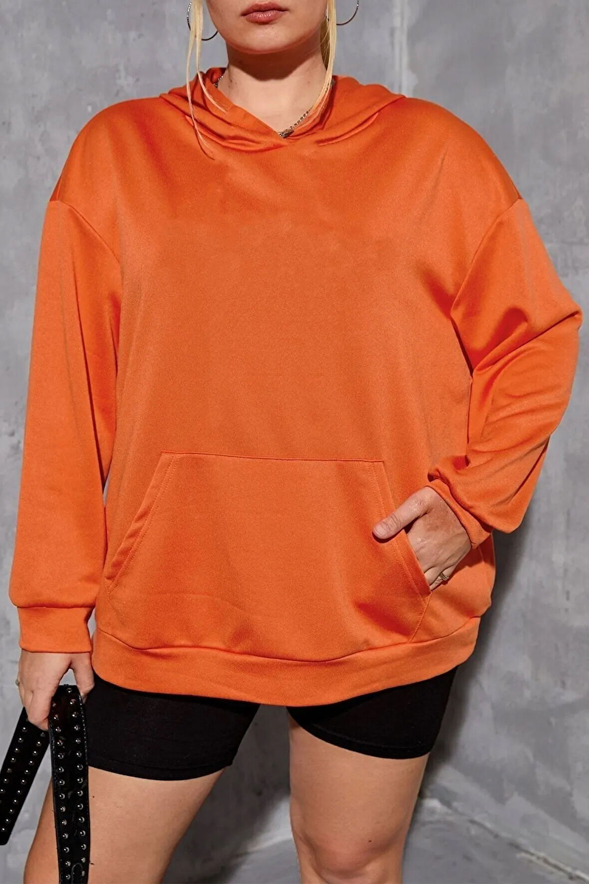 Unisex Pamuk Şardonlu Kapüşonlu Sweatshirt