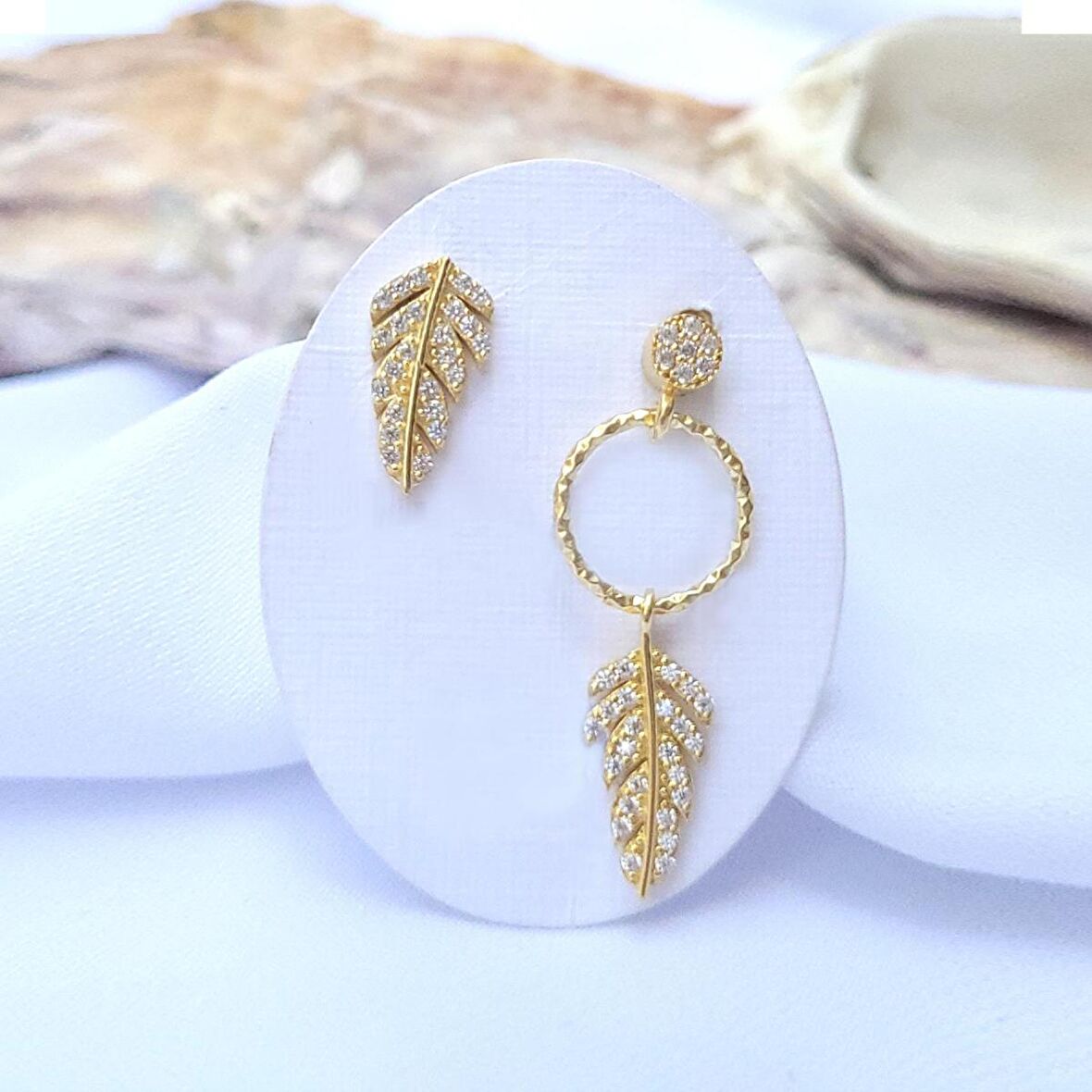 Gümüş Yaprak Küpe