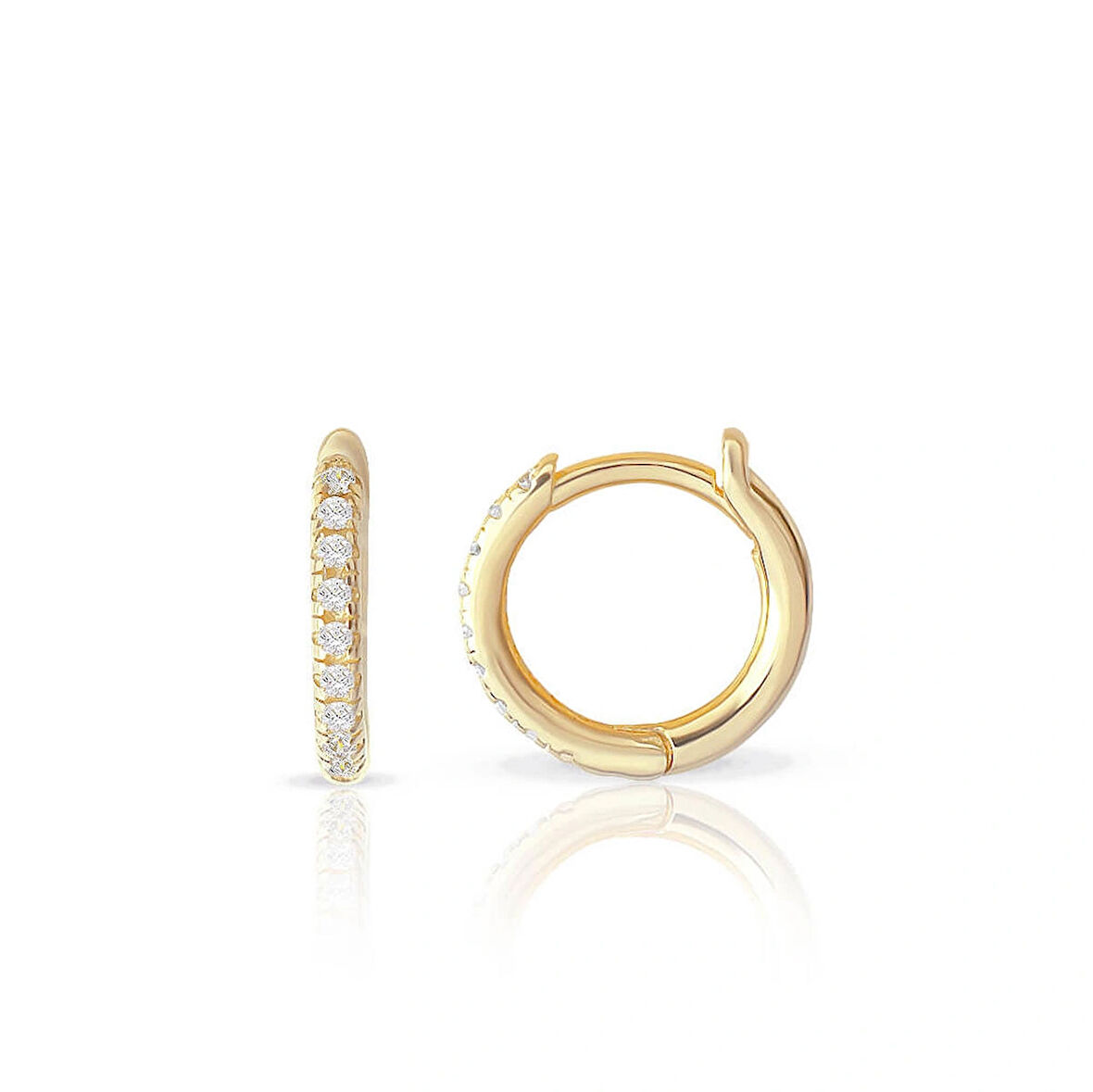 Halka Yarım Tur Altın Küpe