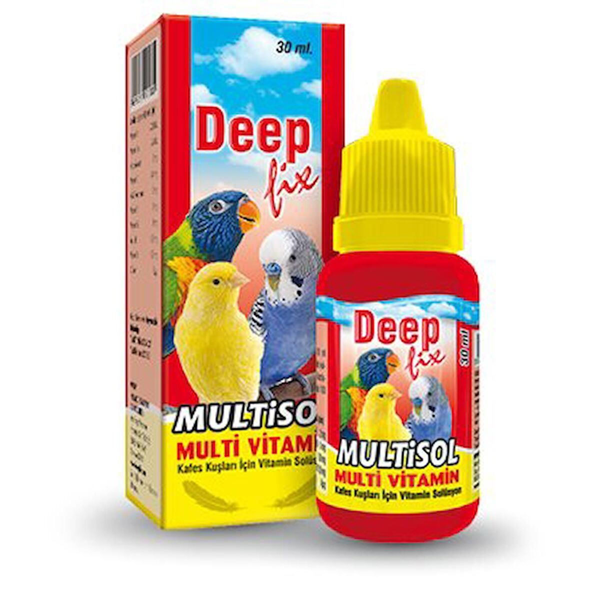 Deep Fix Multisol Kafes Kuşlari için Multivitamin Takviyesi 30 ML