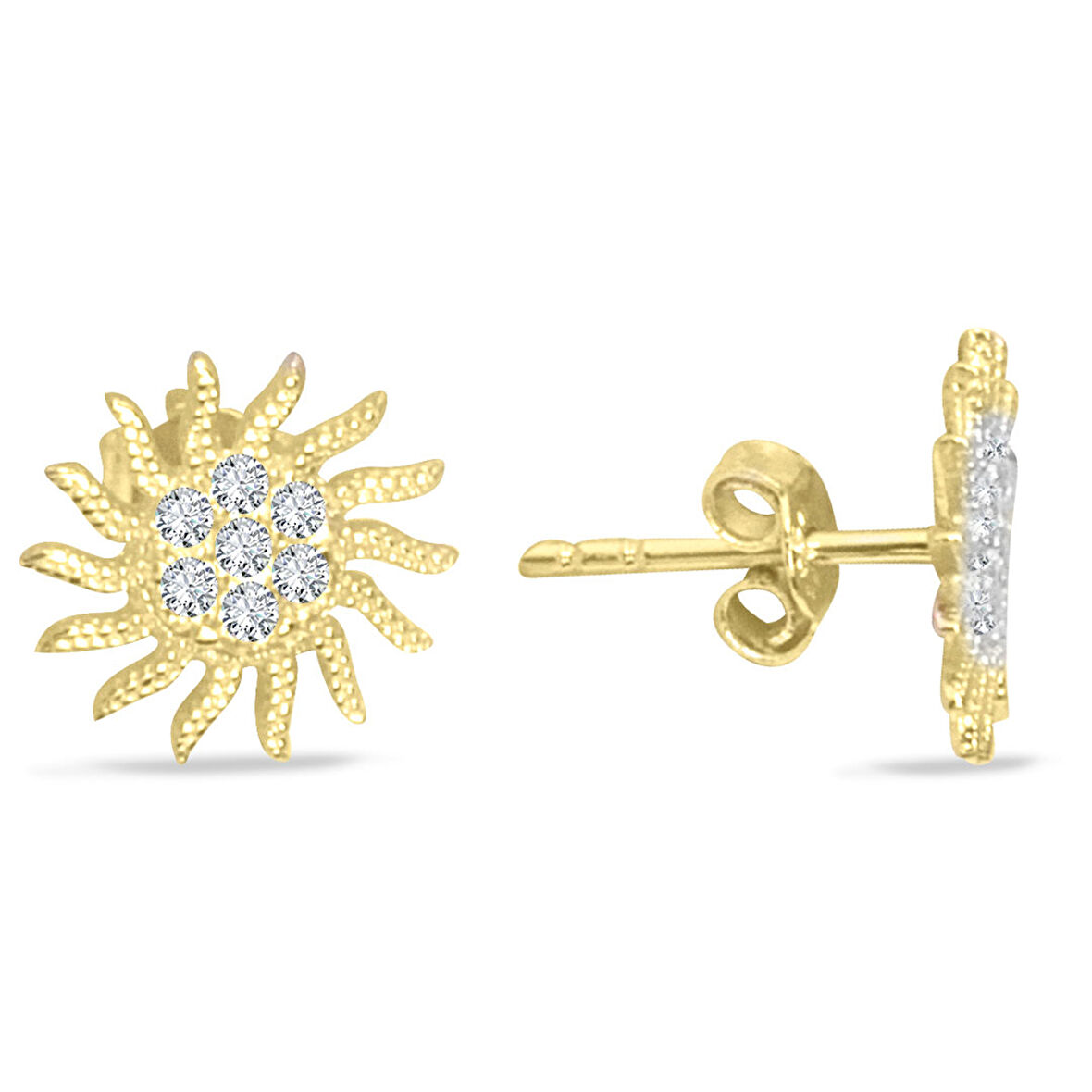 Altın Vidalı Güneş Küpe (KP0067)