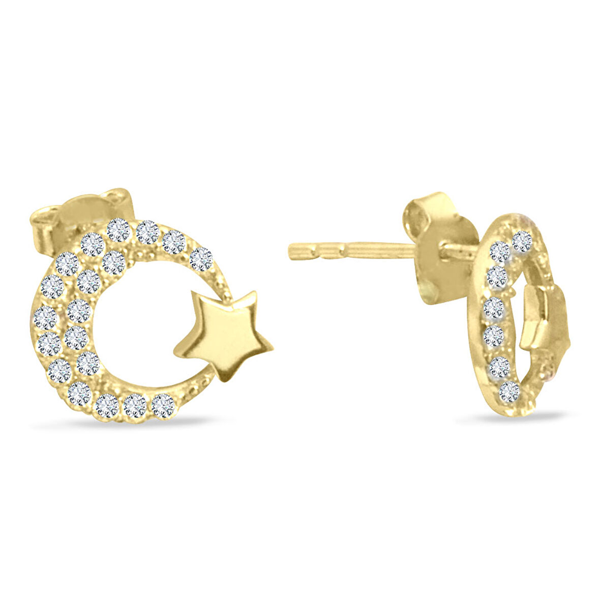 Ay Yıldız Altın Küpe (KP0069)