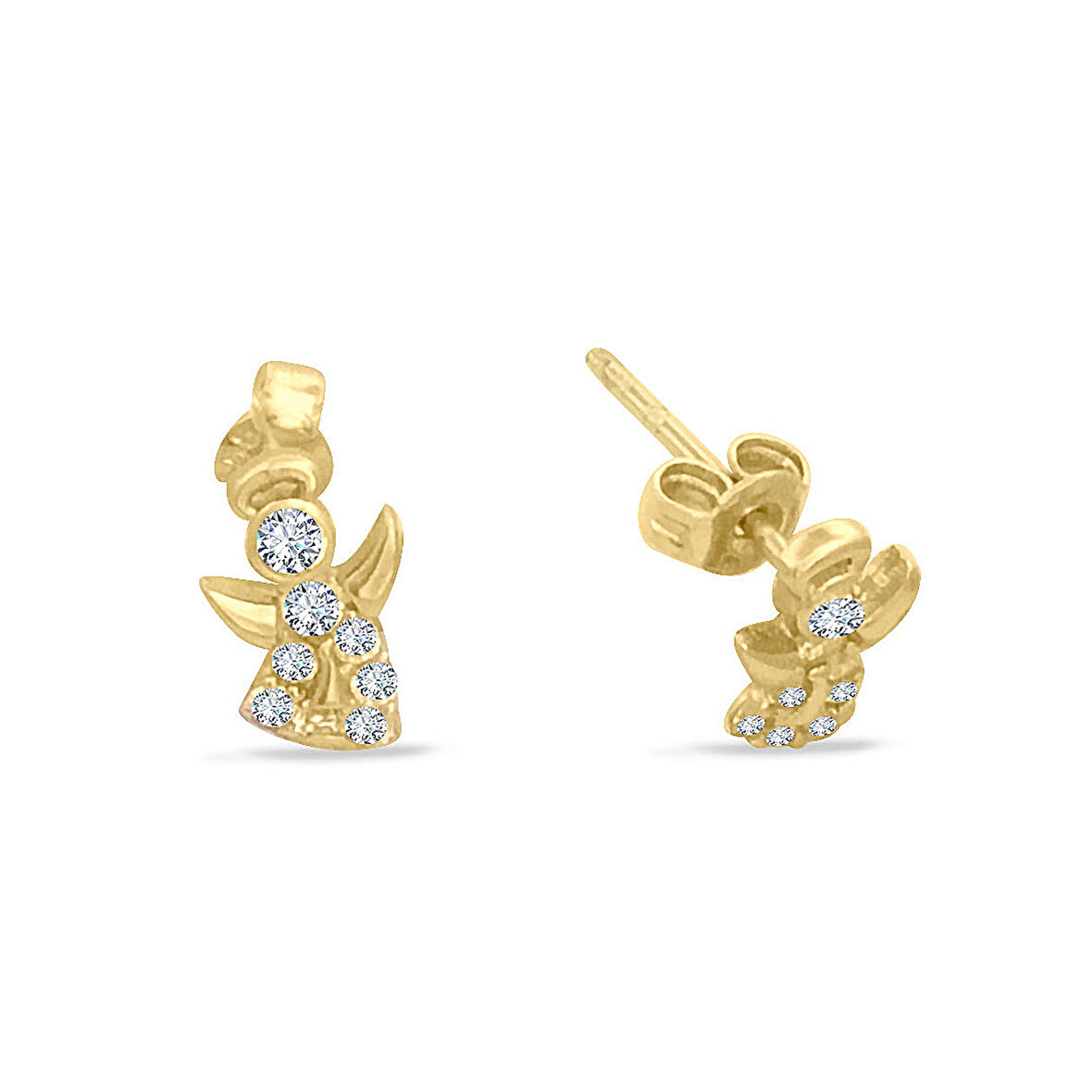 1 Cm Minimal Altın Melek Küpe (KP0090)