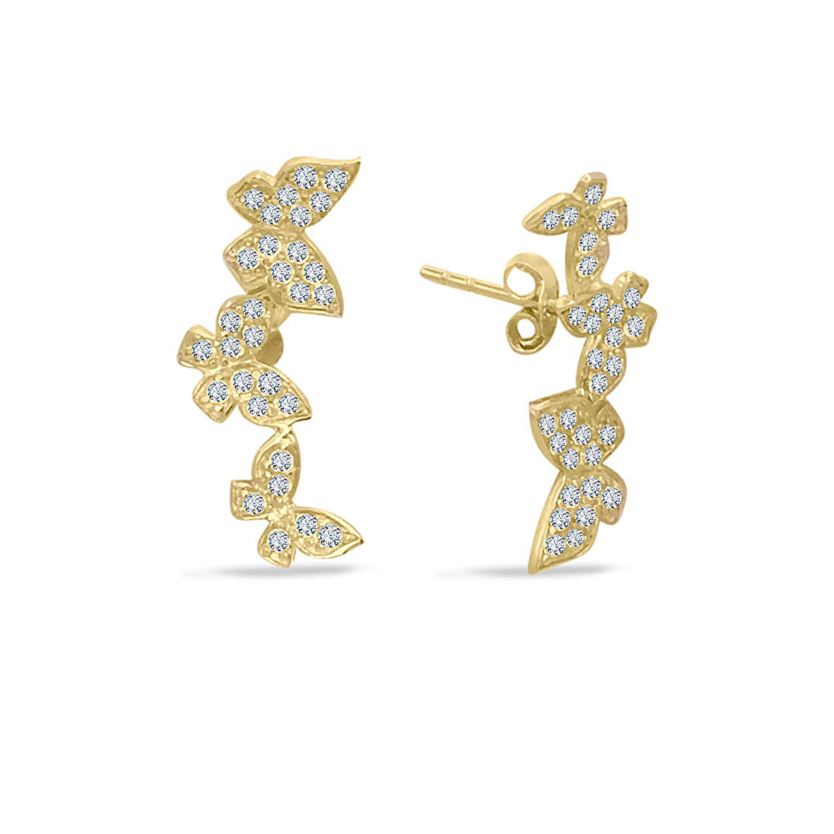 Kelebekli Altın Kıkırdak Küpe (KP0093)