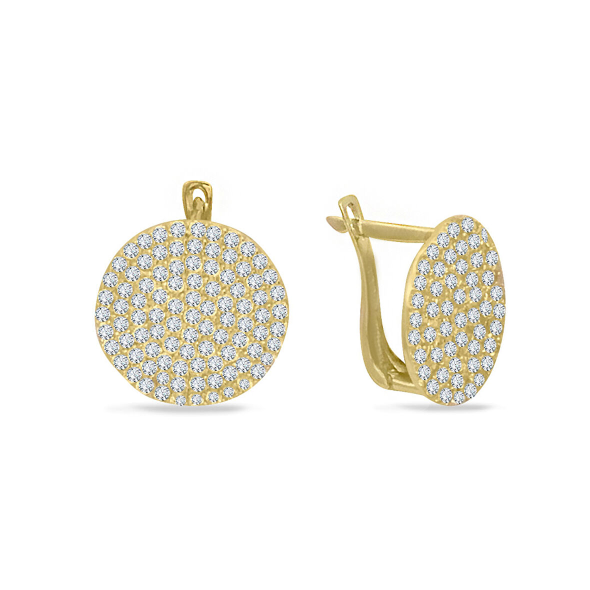 Altın Daire Taşlı Küpe (KP0094)