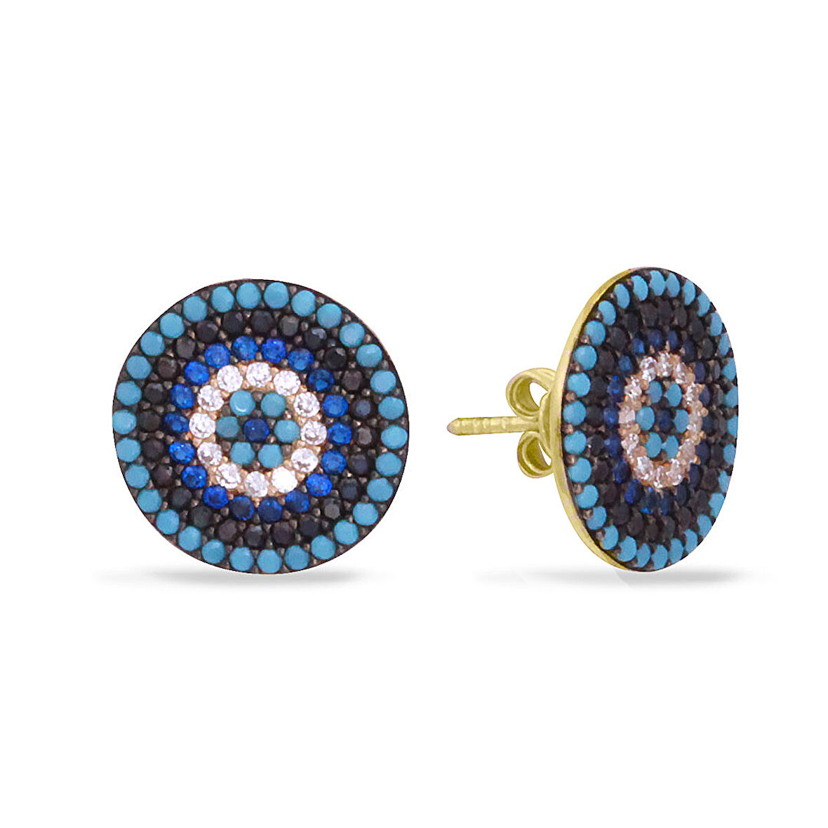 Altın Nazar Boncuklu Küpe (KP0105)