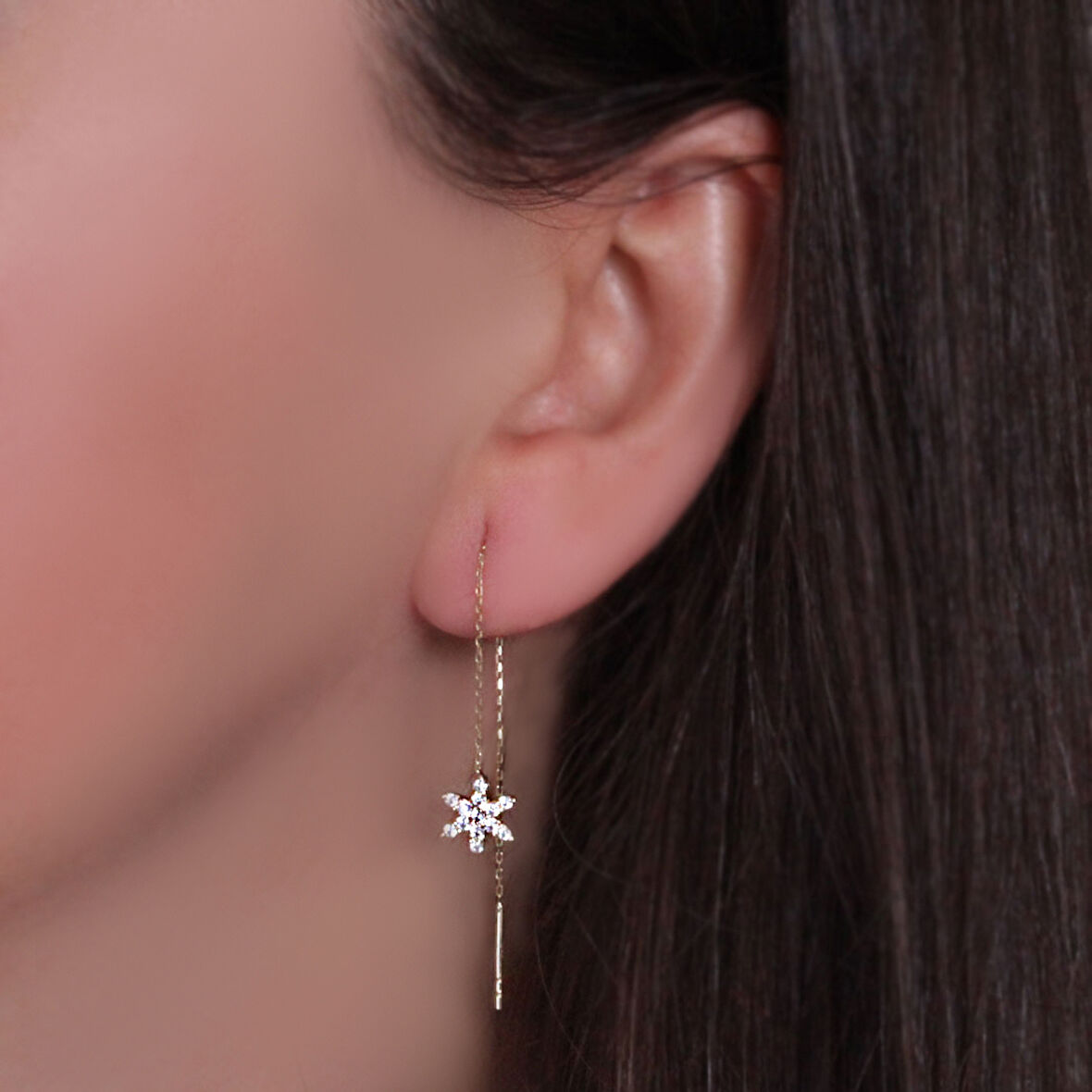 Altın Zincir Küpe (KP0117)