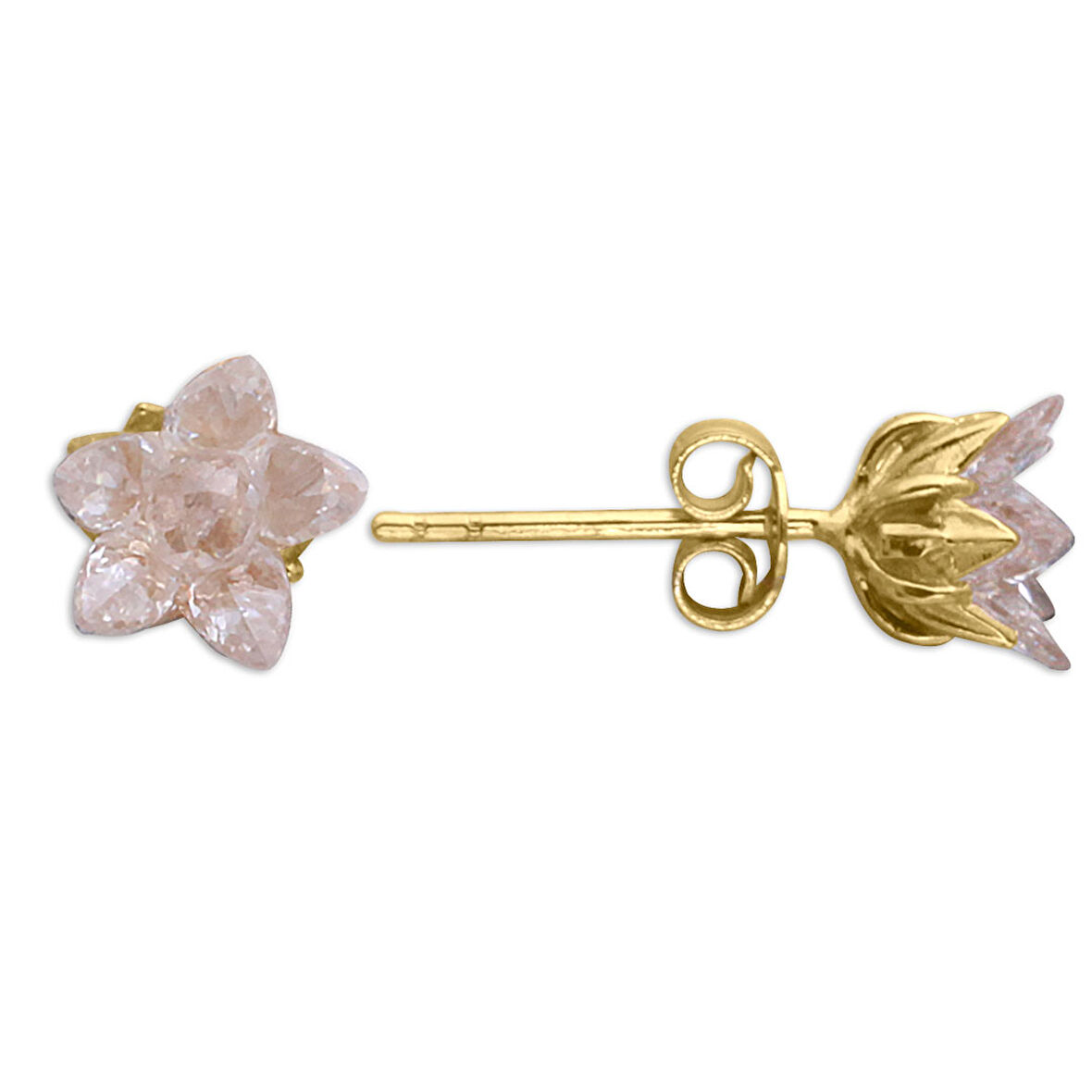 Taşlı Lotus Çiçeği Küpe (KP0343)