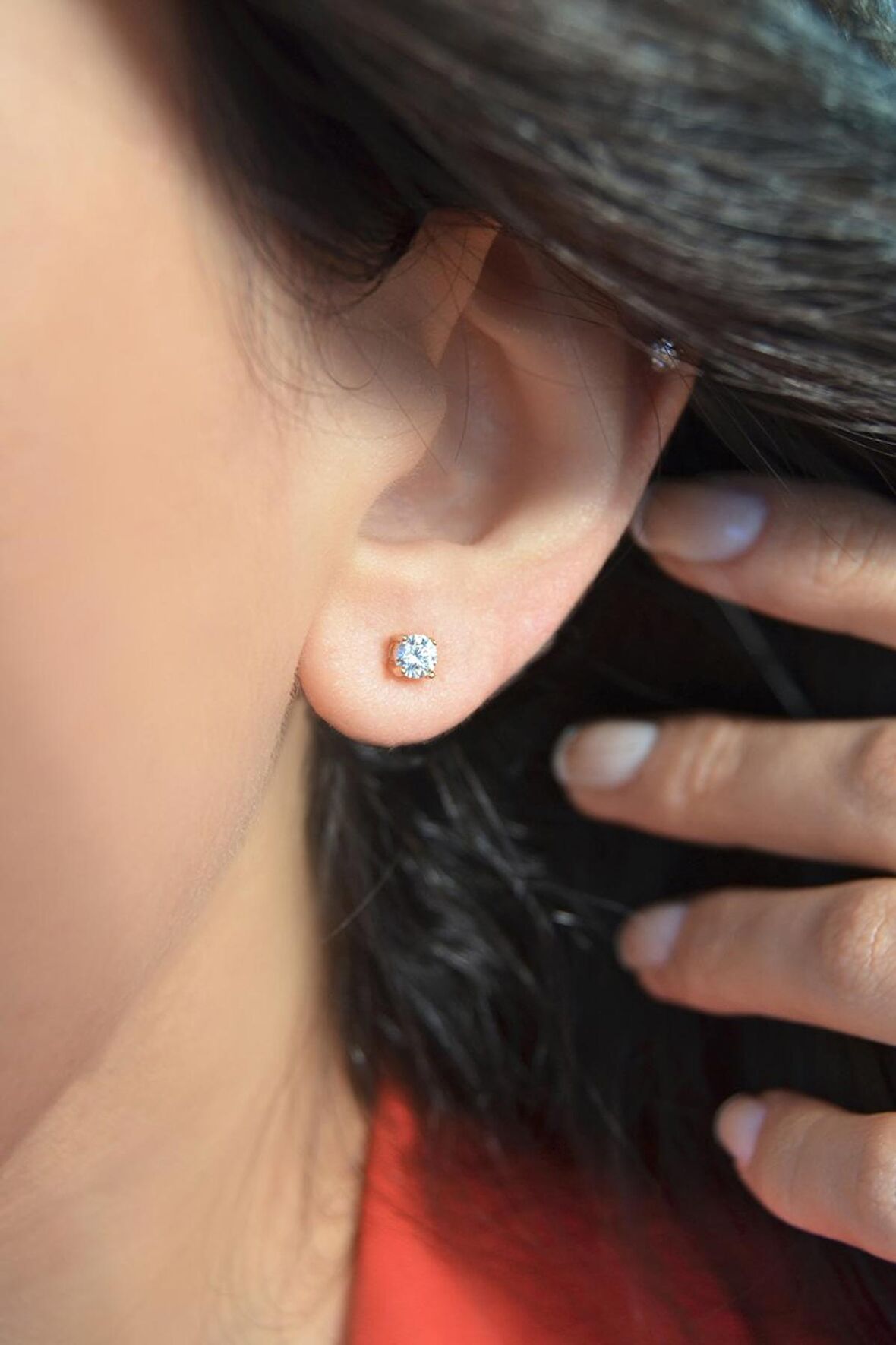 Küçük Boy Tektaş Küpe 4 mm