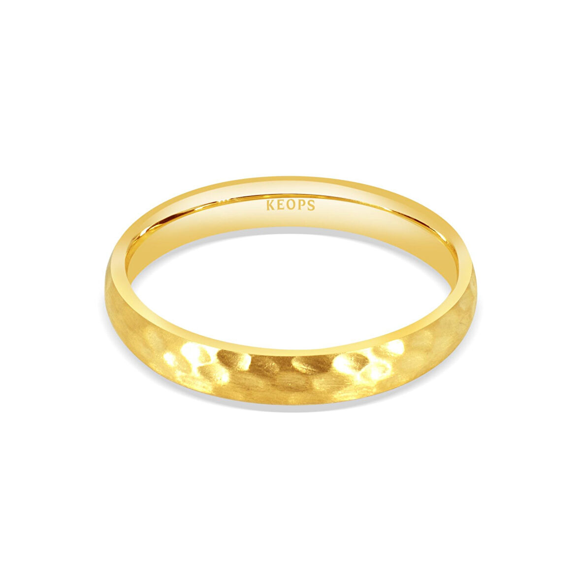 Ağaç Kabuğu Vintage Altın Alyans Kadın Modeli