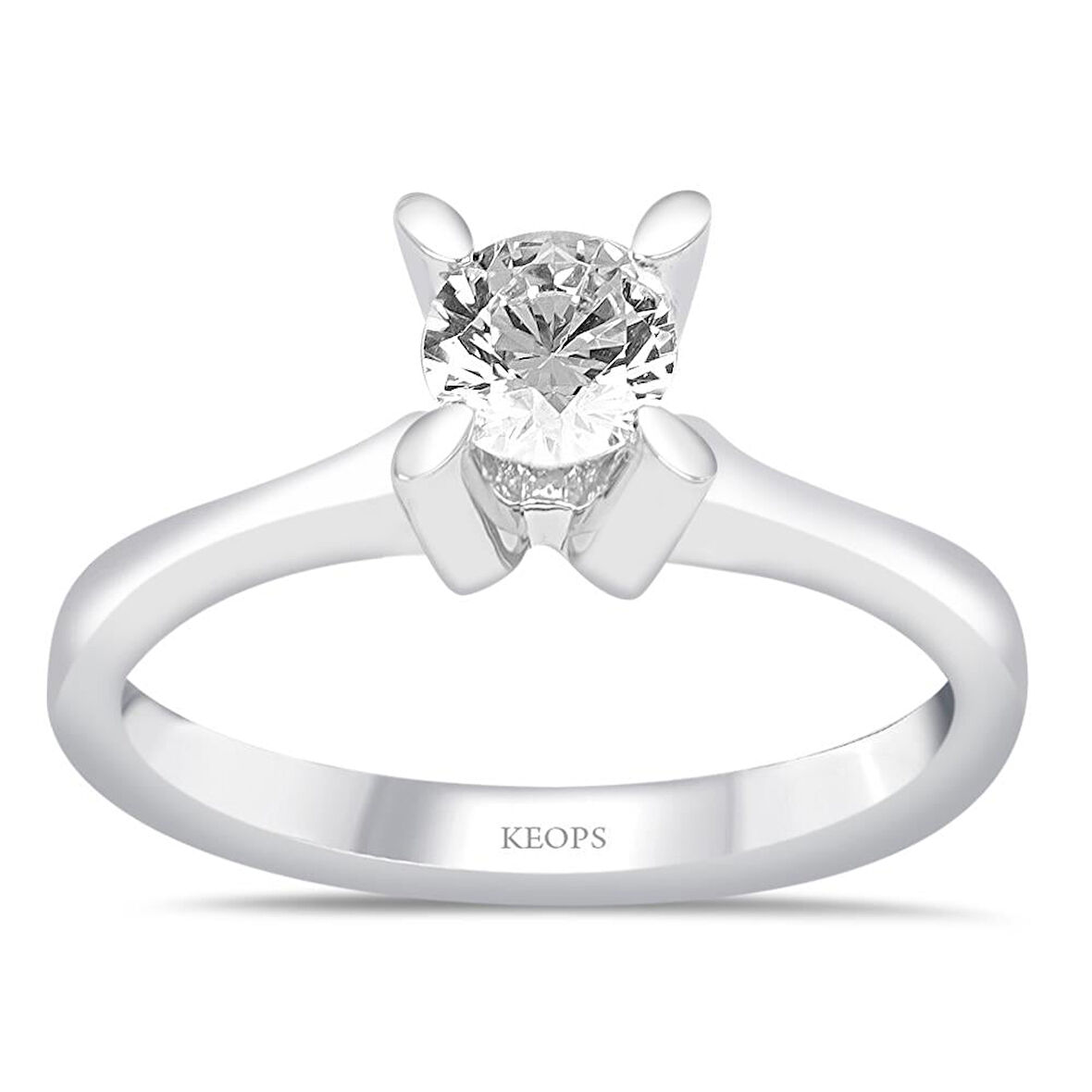 G Renk 0.40 Karat Pırlanta Tektaş Yüzük - HRD Sertifikalı