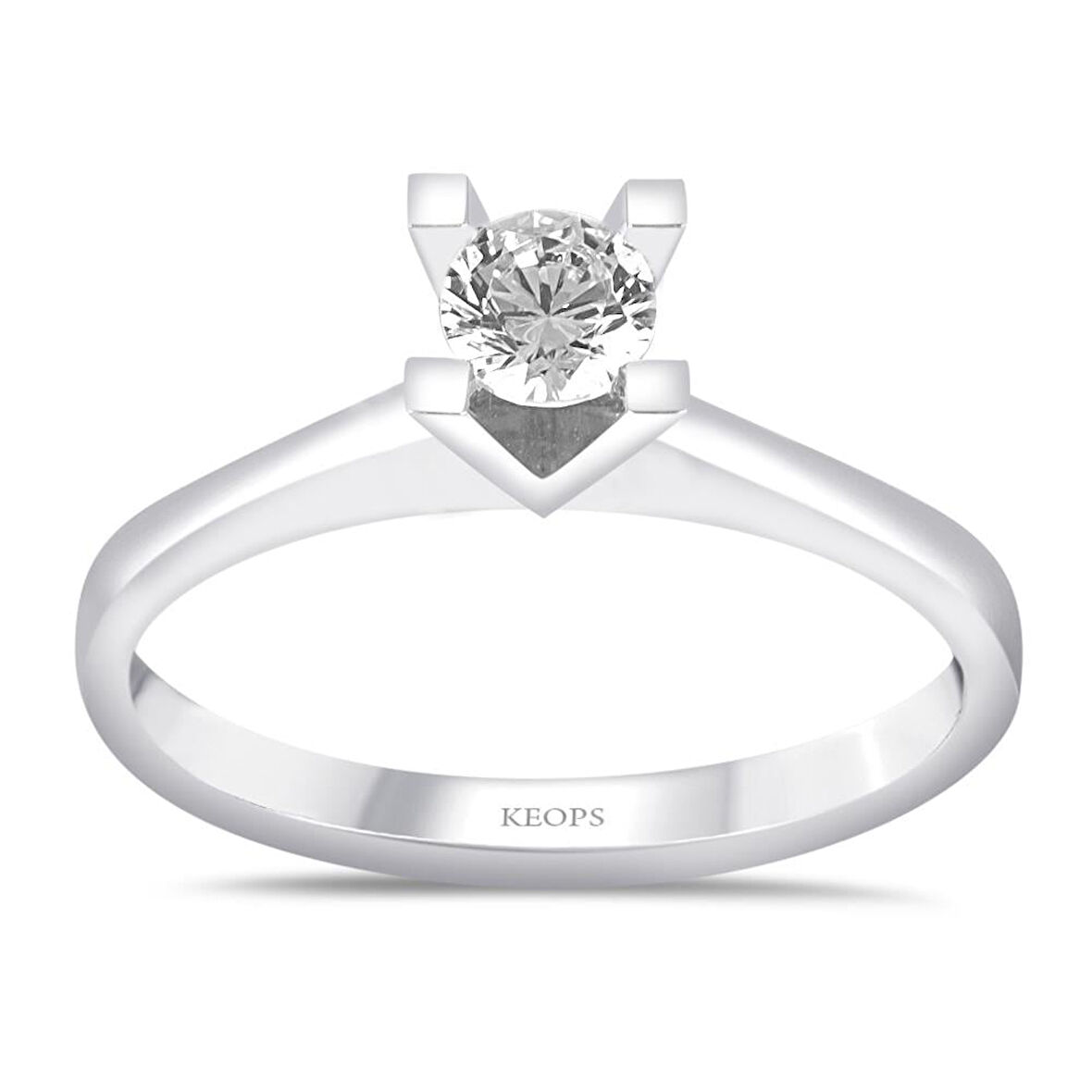 E Renk 0.40 Karat Pırlanta Tektaş Yüzük - HRD Sertifikalı