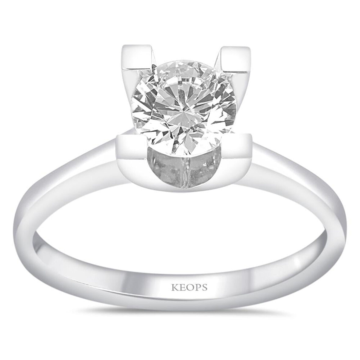 G Renk 0.60 Karat Pırlanta Tektaş Yüzük - HRD Sertifikalı