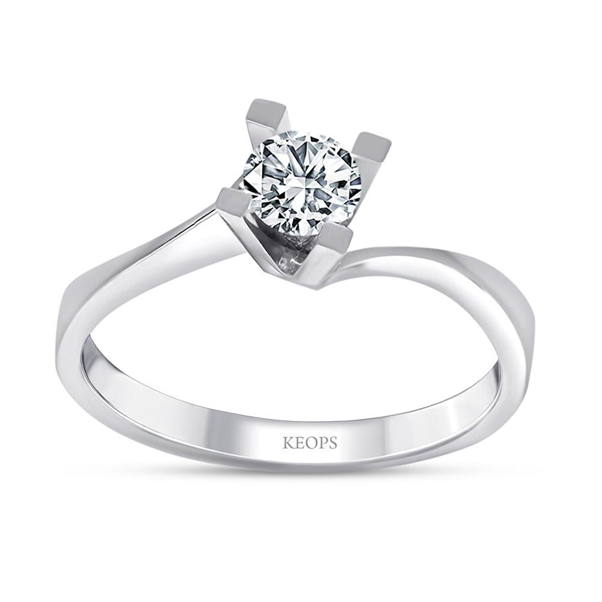 F Renk SI1 0.40 Karat Pırlanta Tektaş Yüzük - GİA Sertifikalı